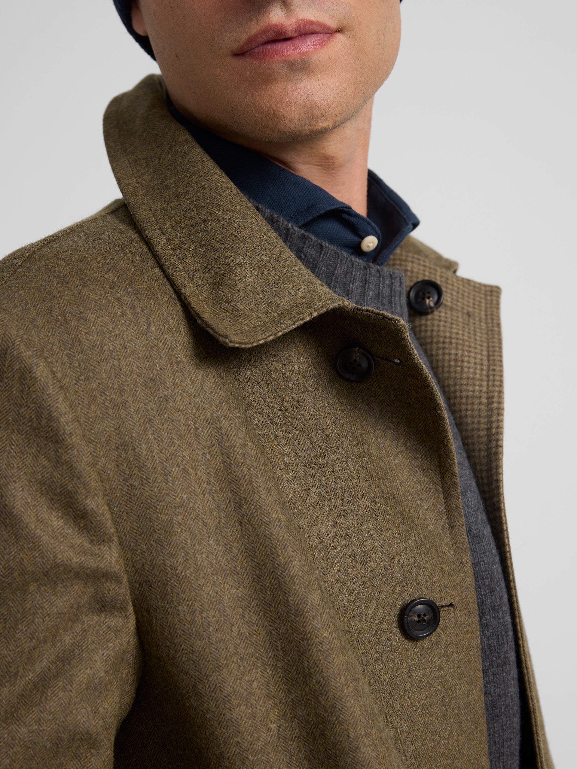 Manteau réversible beige vert