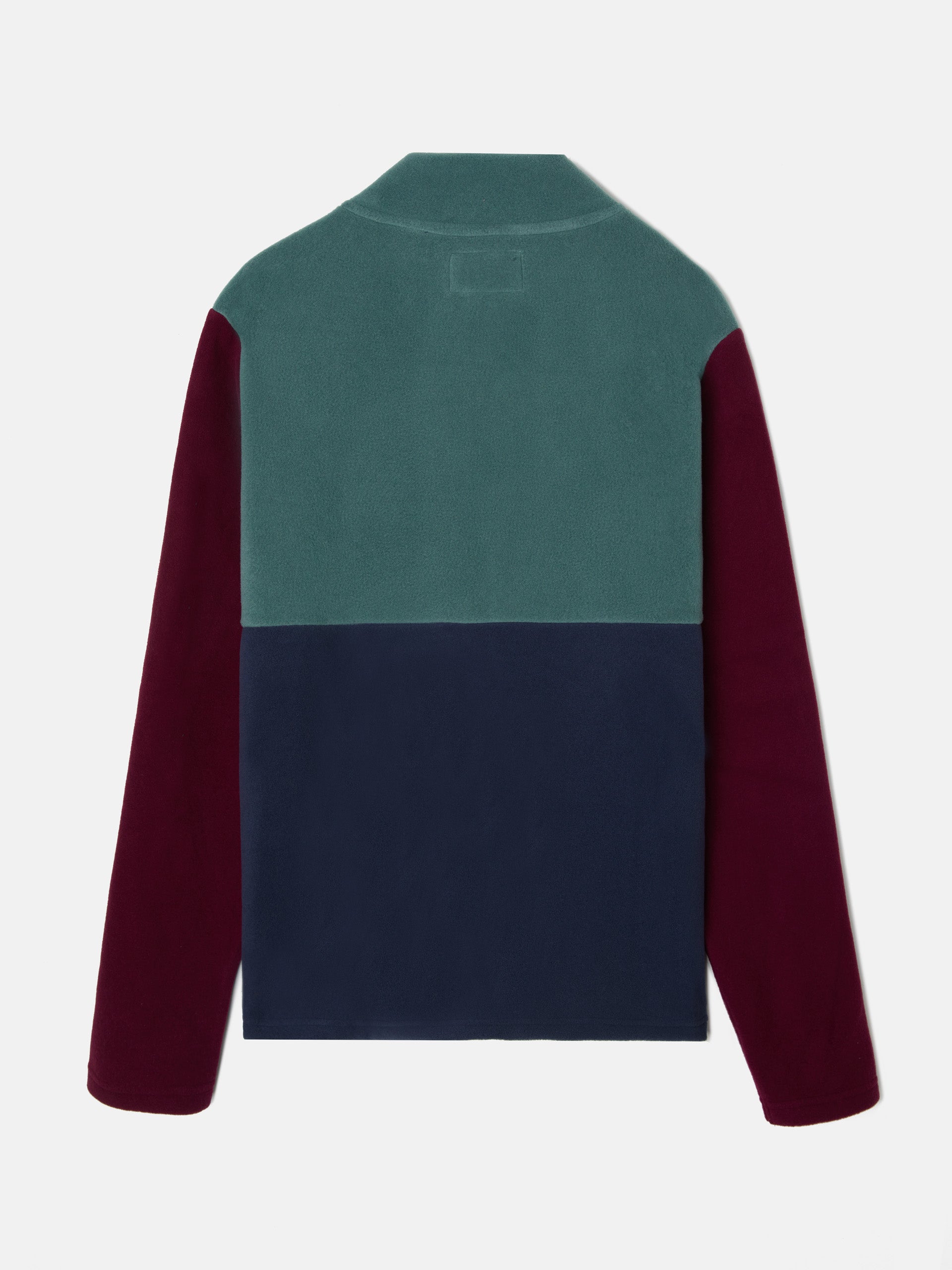 Multicolored fleece lining burgundy sleeves