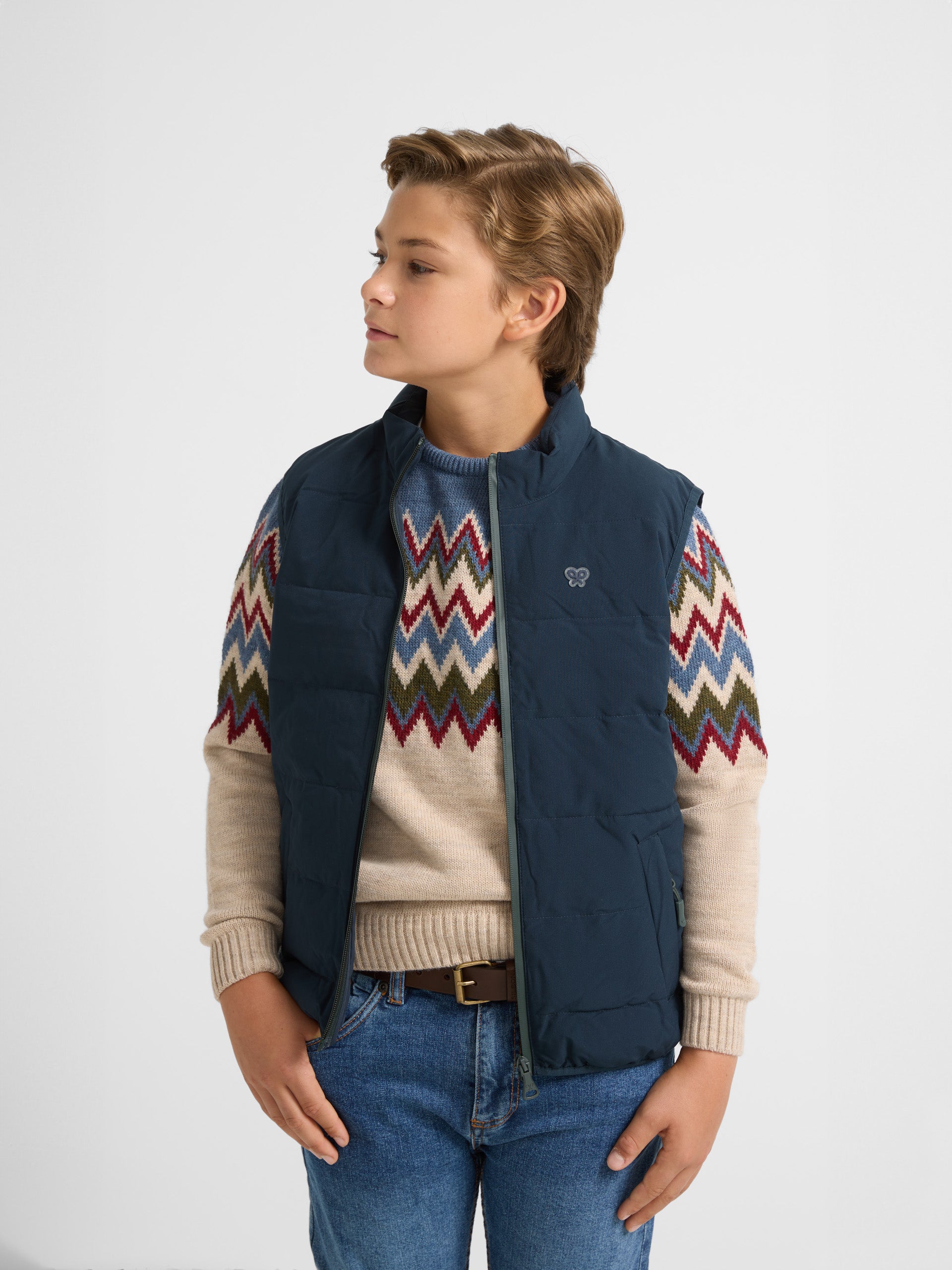 Gilet technique enfant matelassé bleu marine