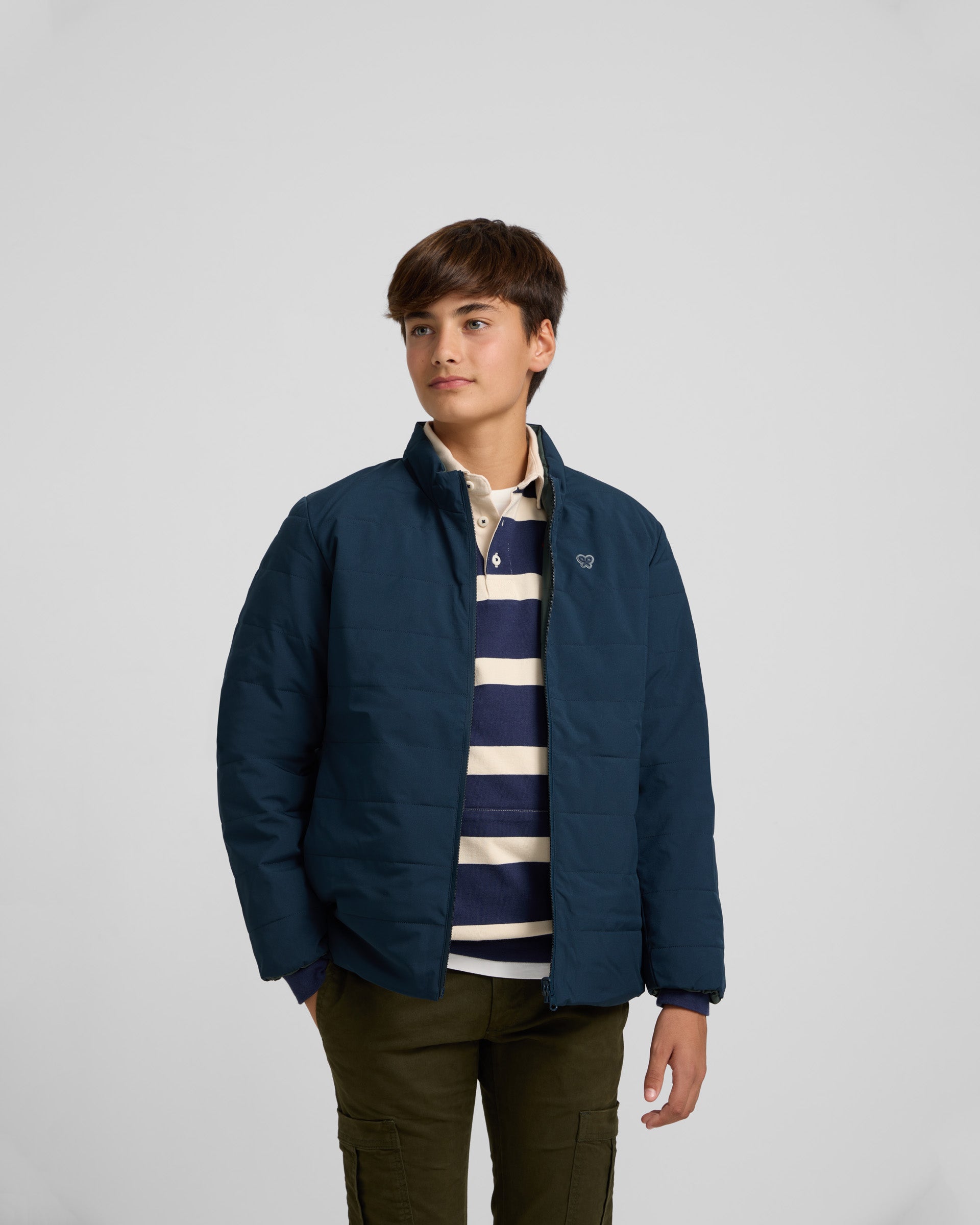 Manteau technique enfant matelassé réversible