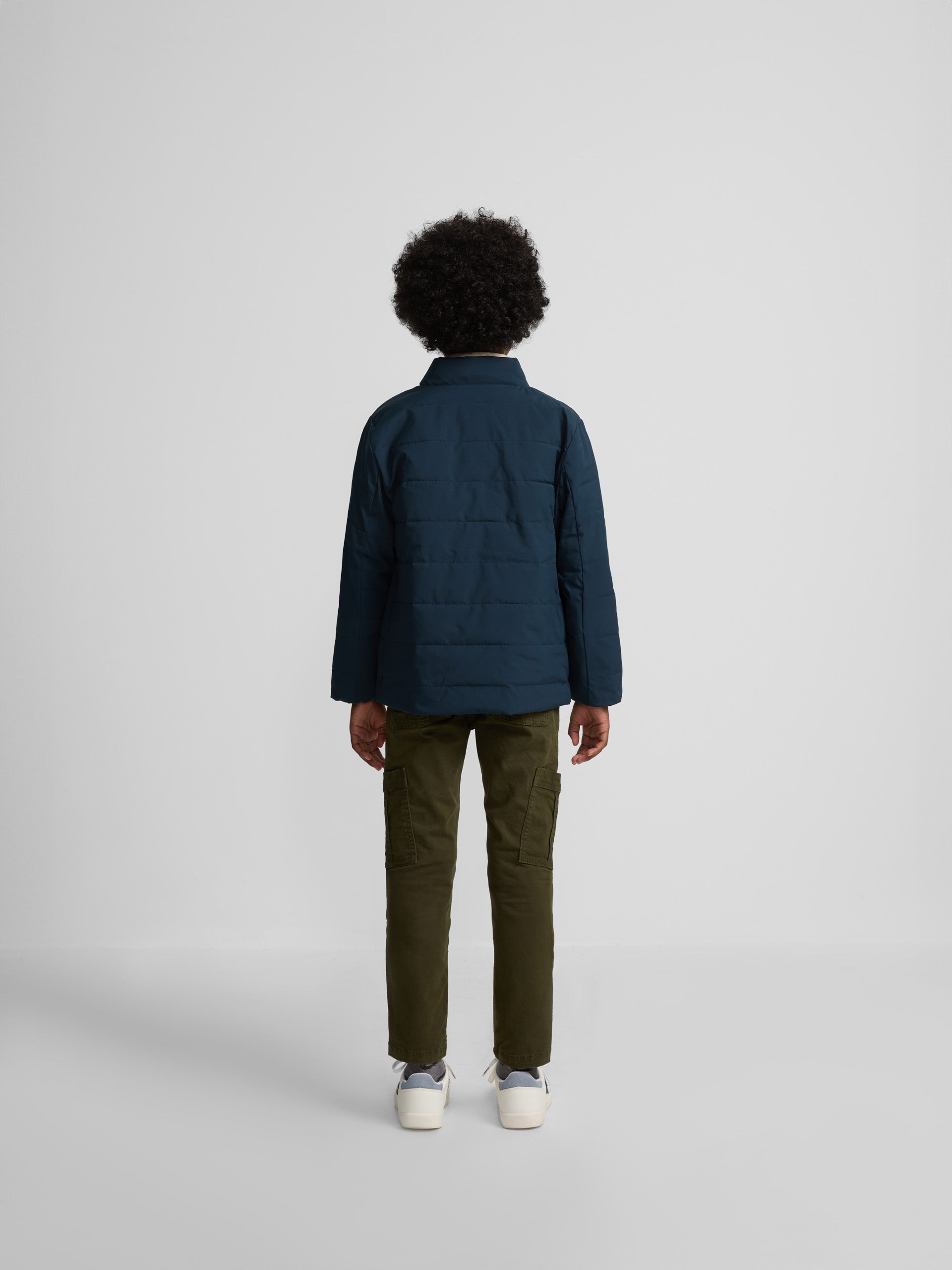 Reversible padded technical kids coat