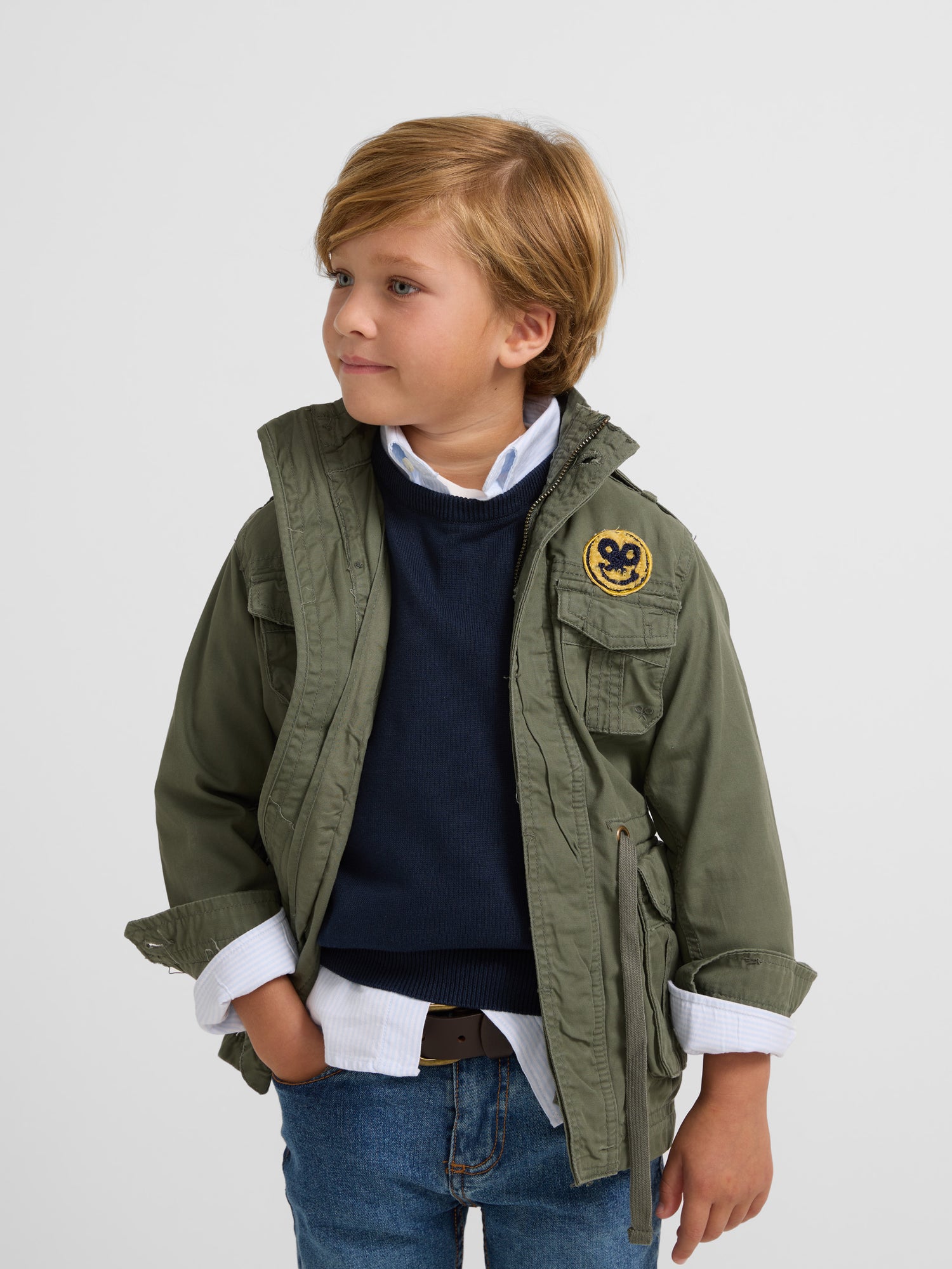 Military green kids jacket