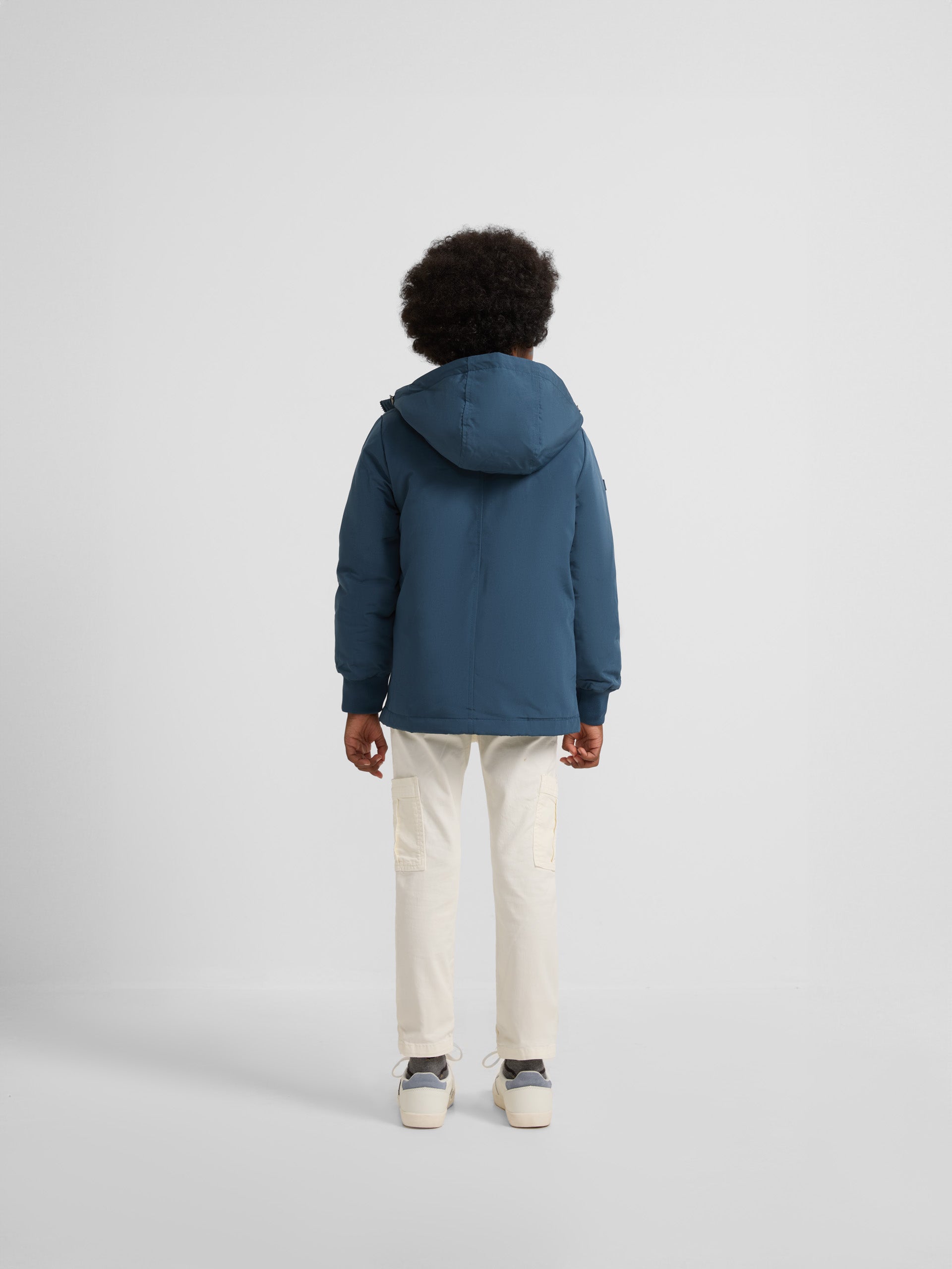 Technical parka kids blue hood