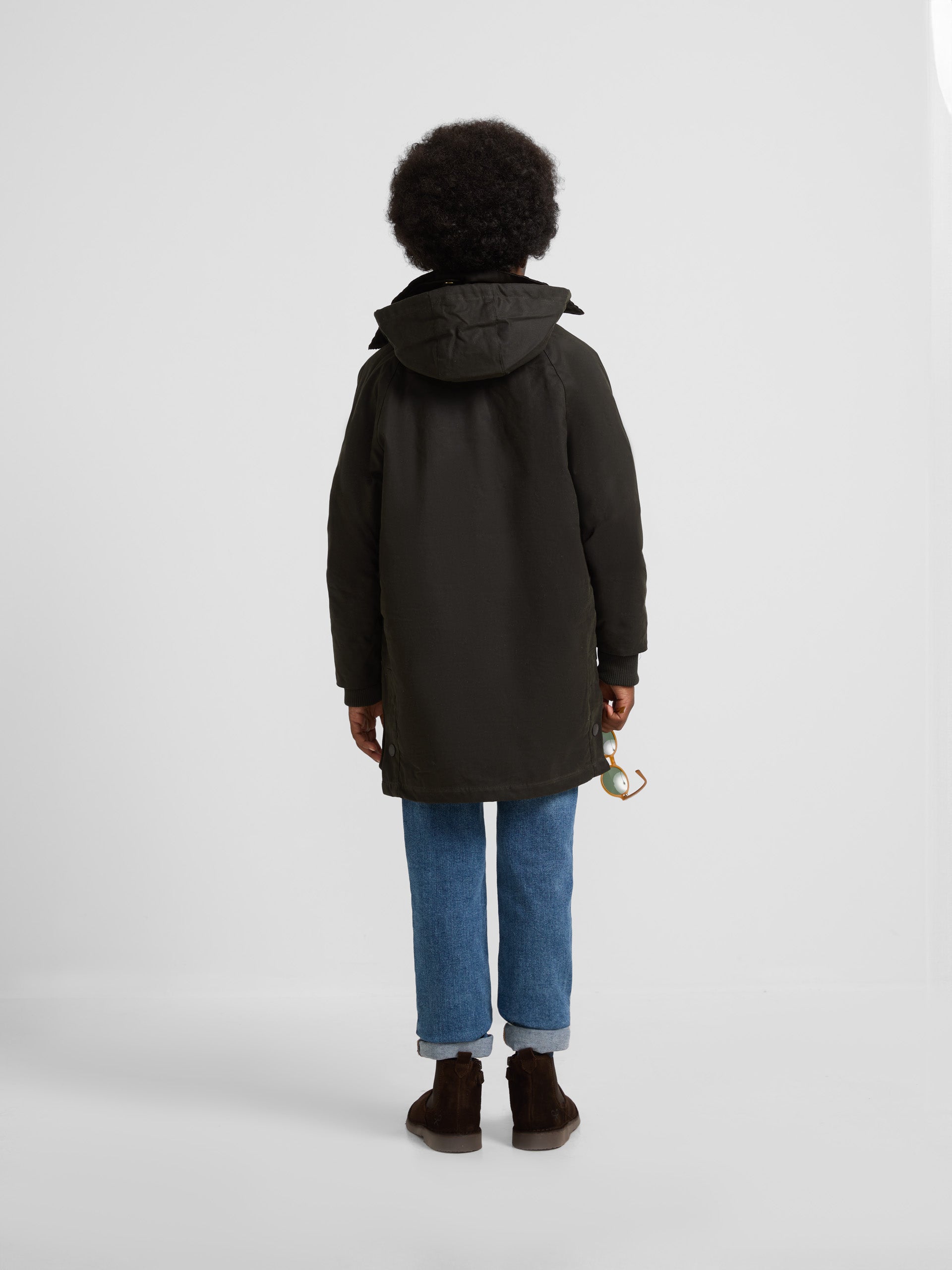 Classic green waxed kids coat