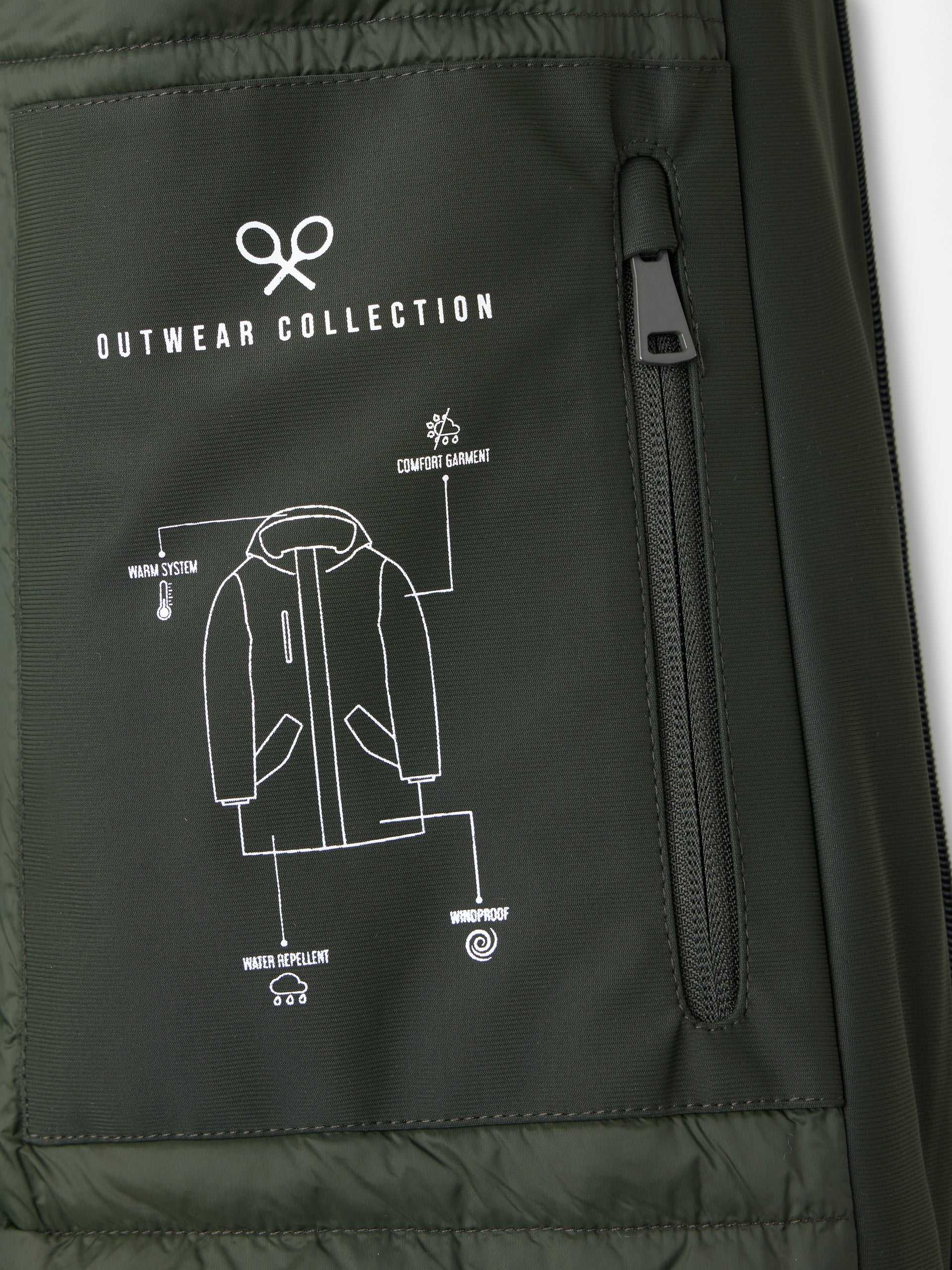 Green technical tailoring parka