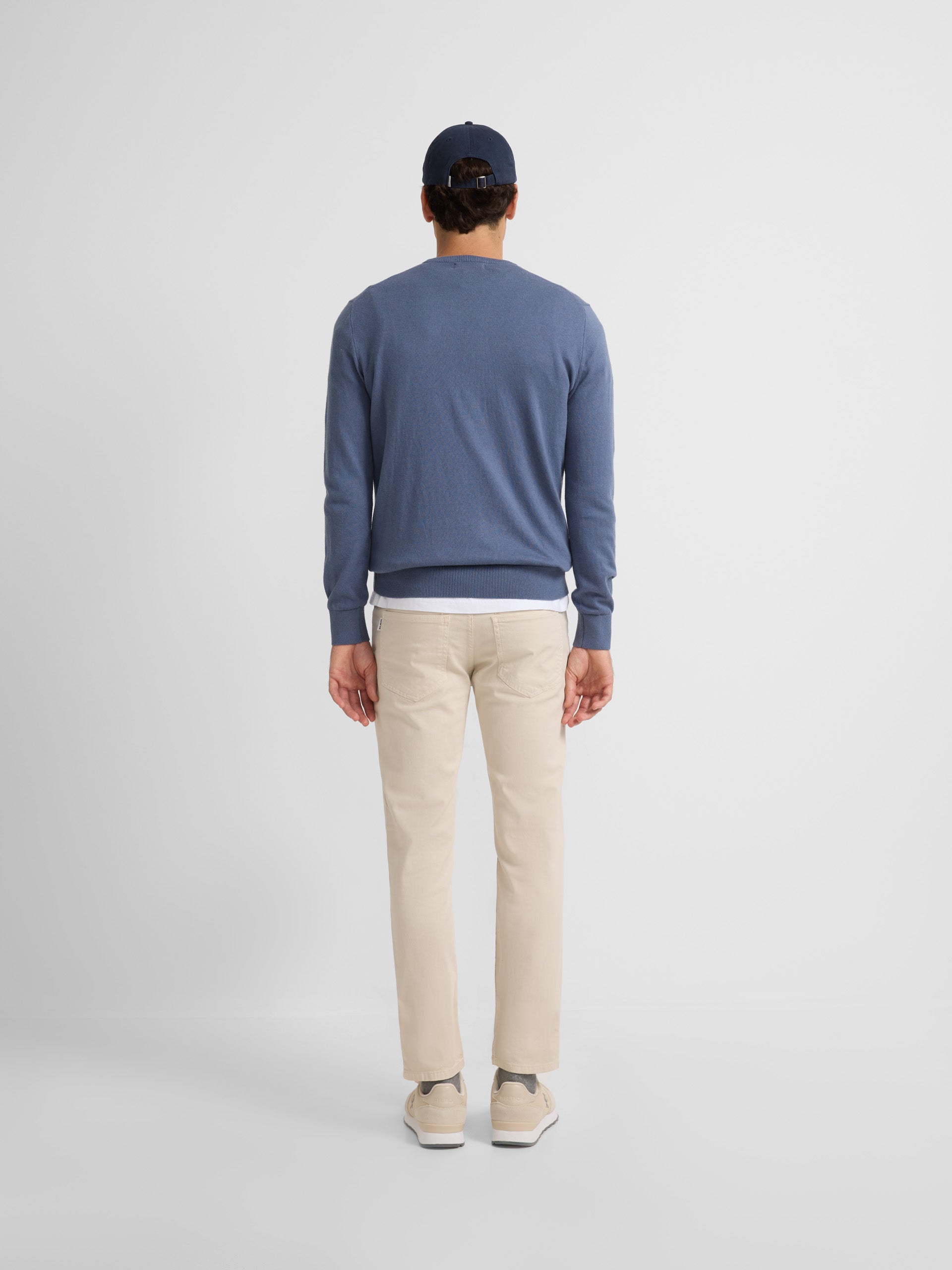 Plain light blue round neck sweater