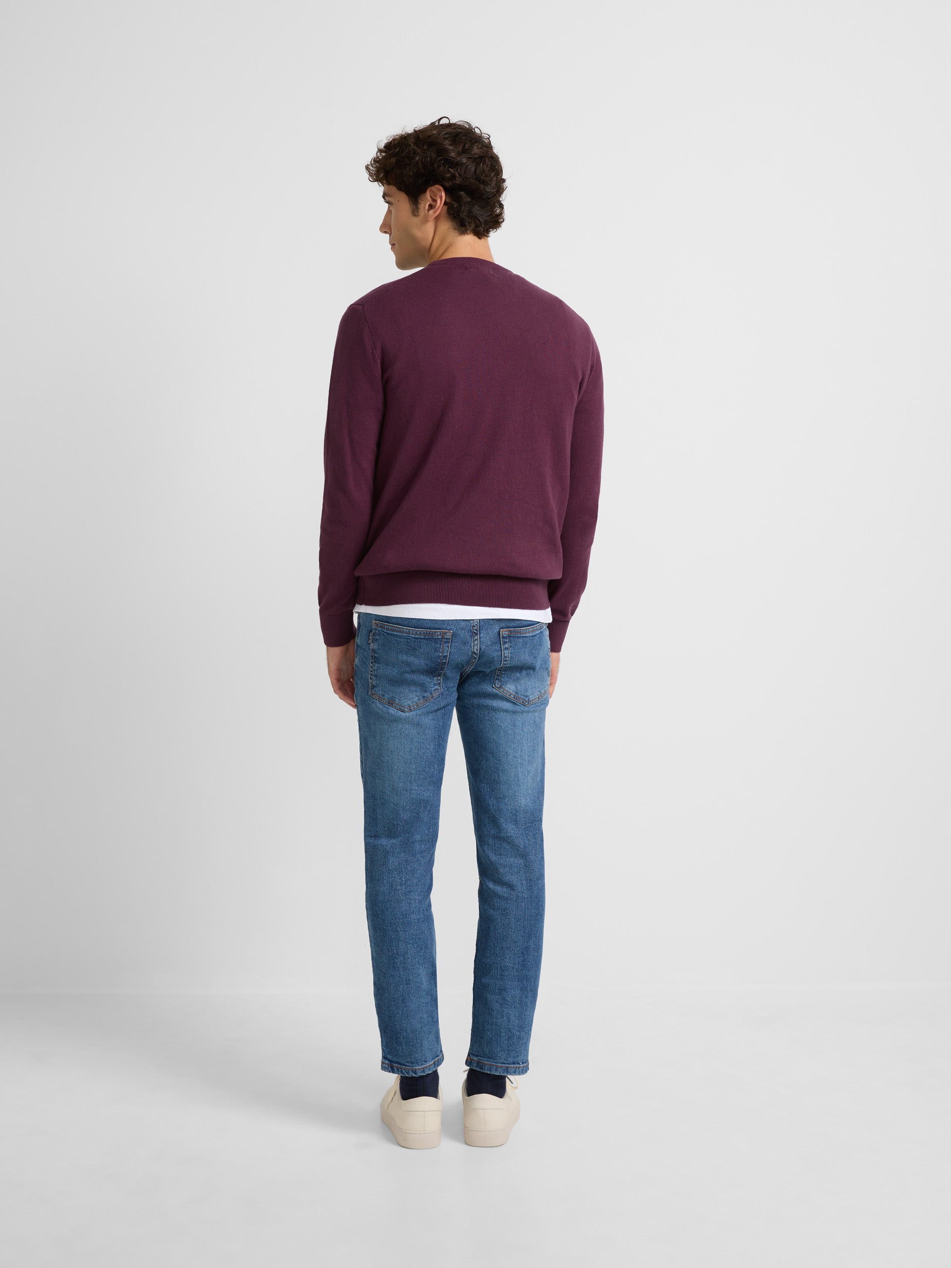 Pull uni col rond bordeaux