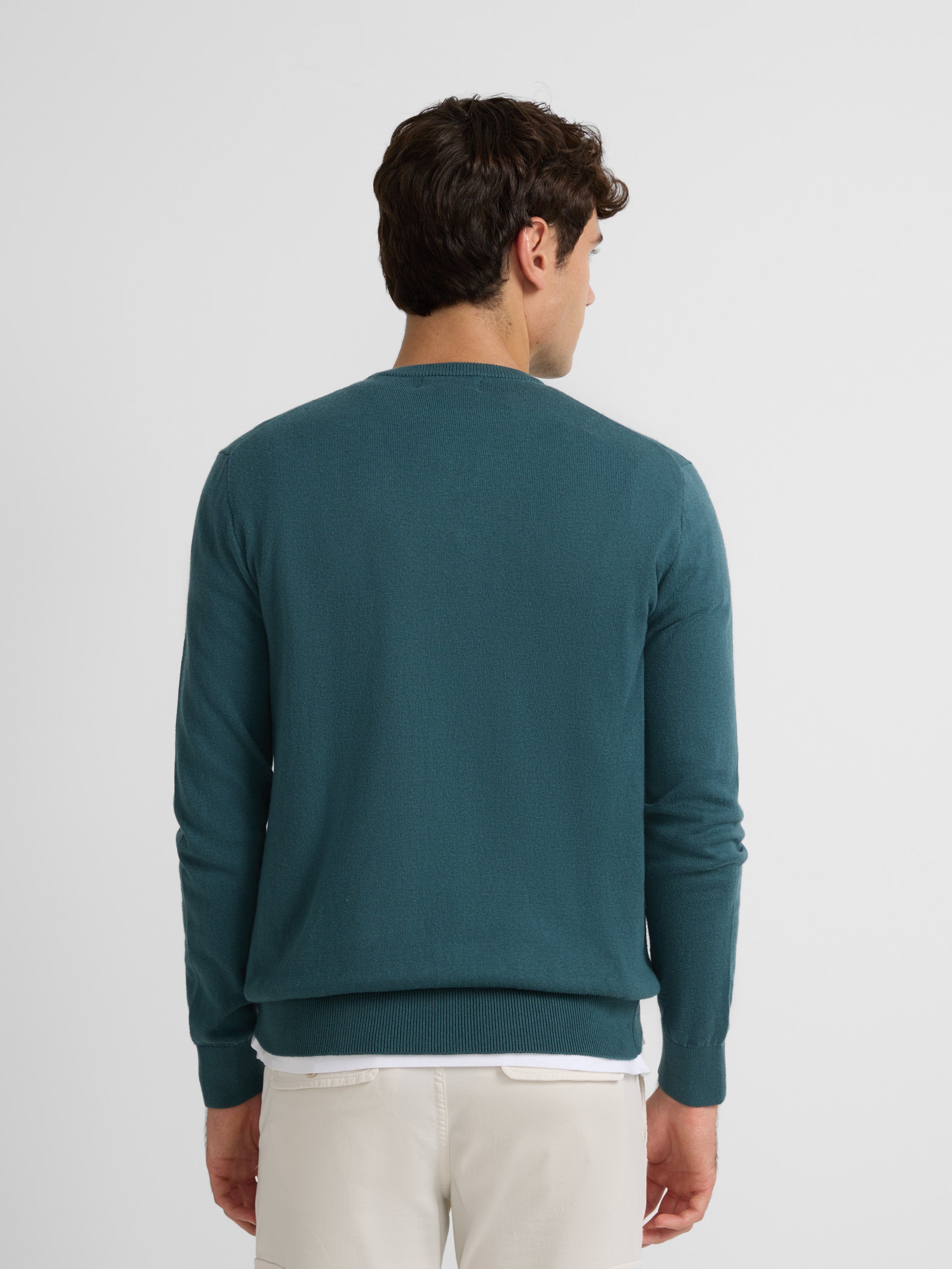 Plain round neck jersey petrol