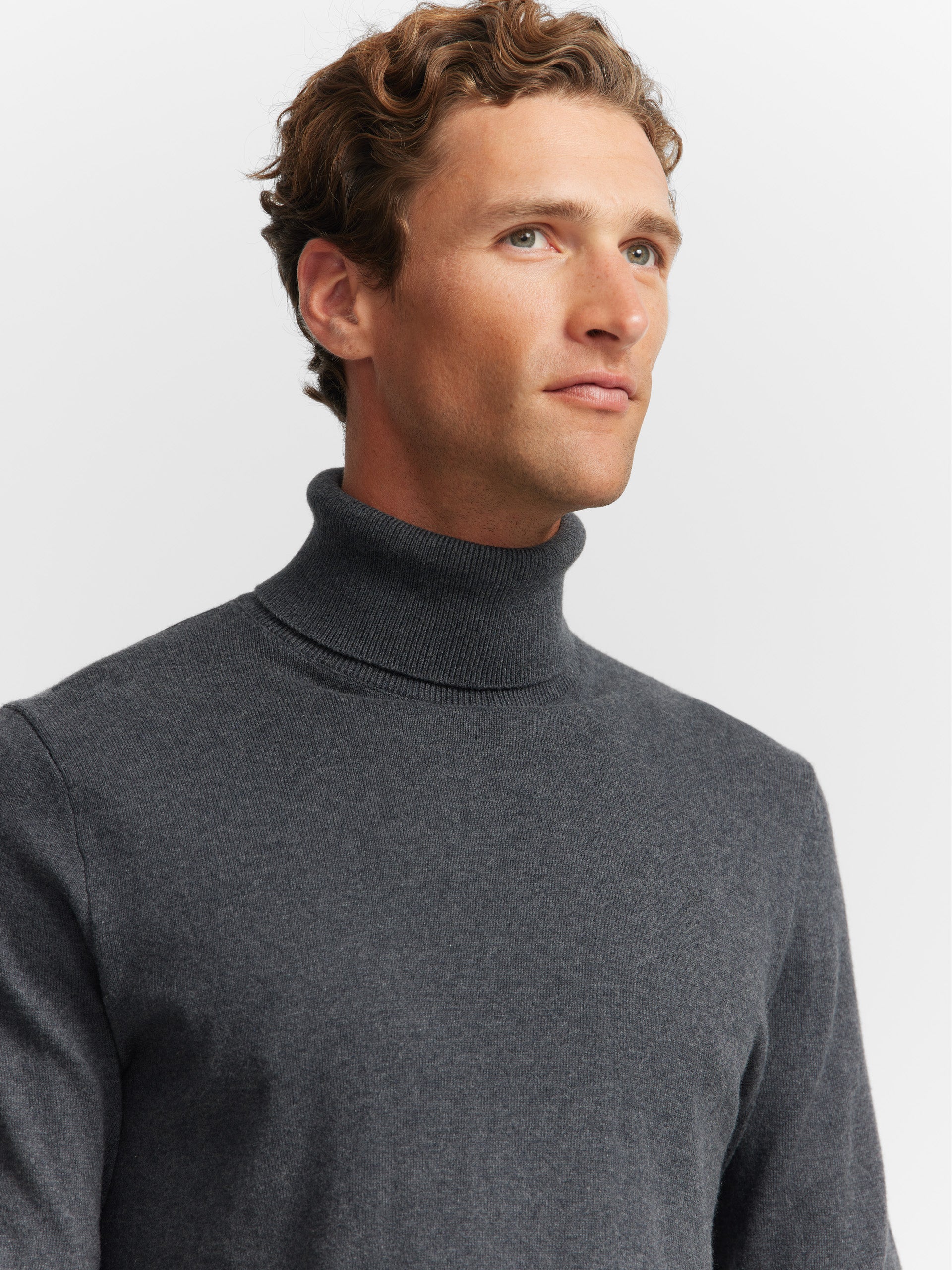 Plain medium grey turtleneck sweater