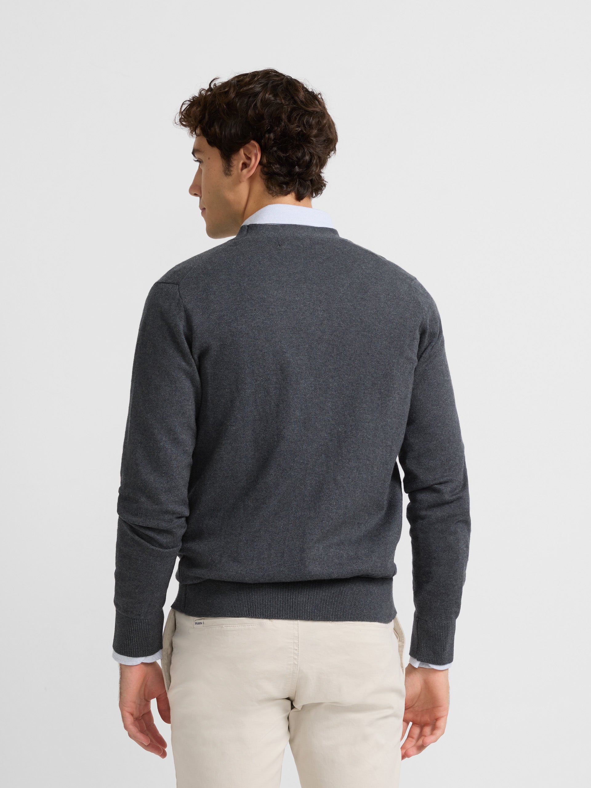 Cardigan gris uni classique