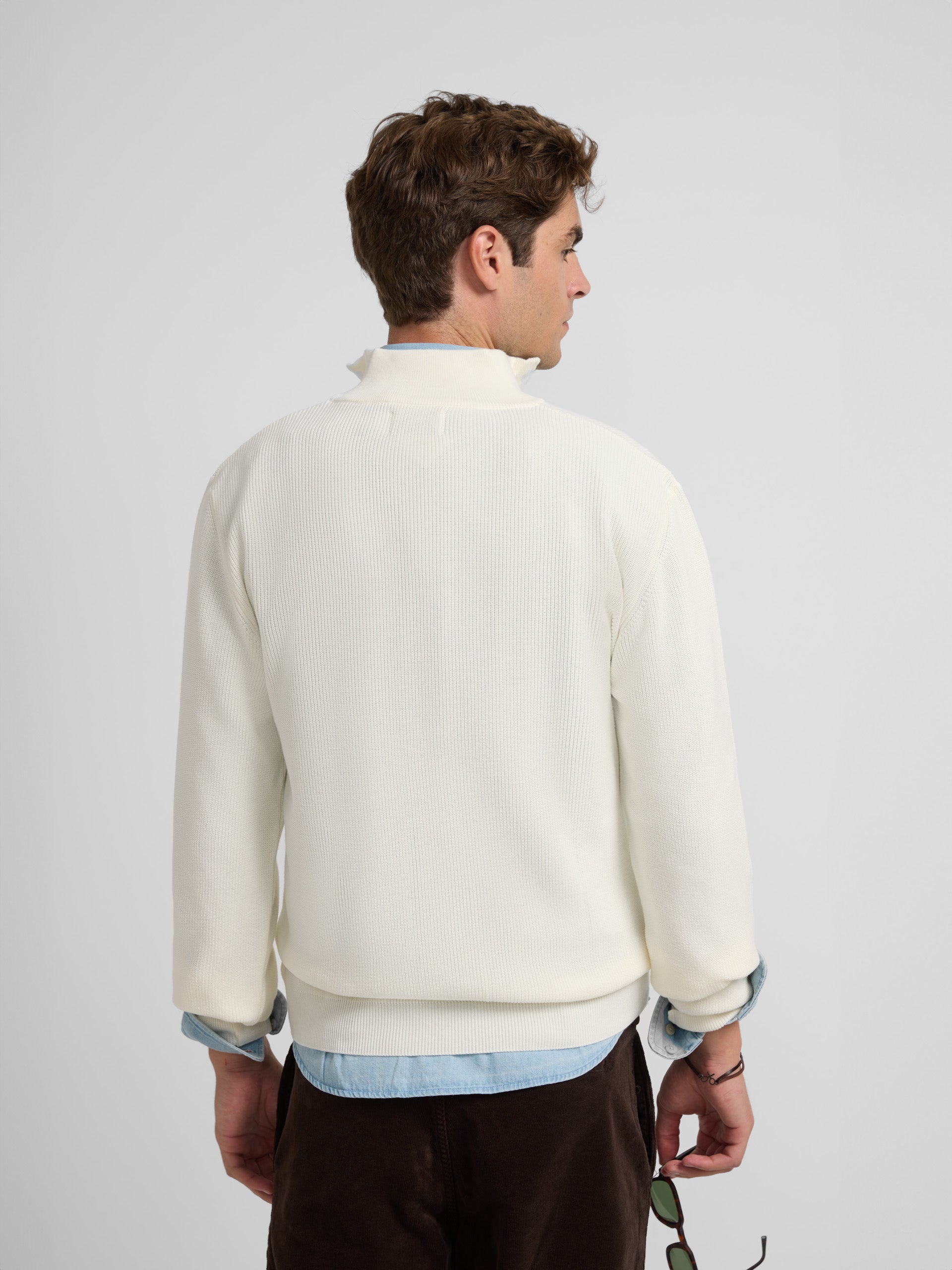 Beige half zip jersey medium