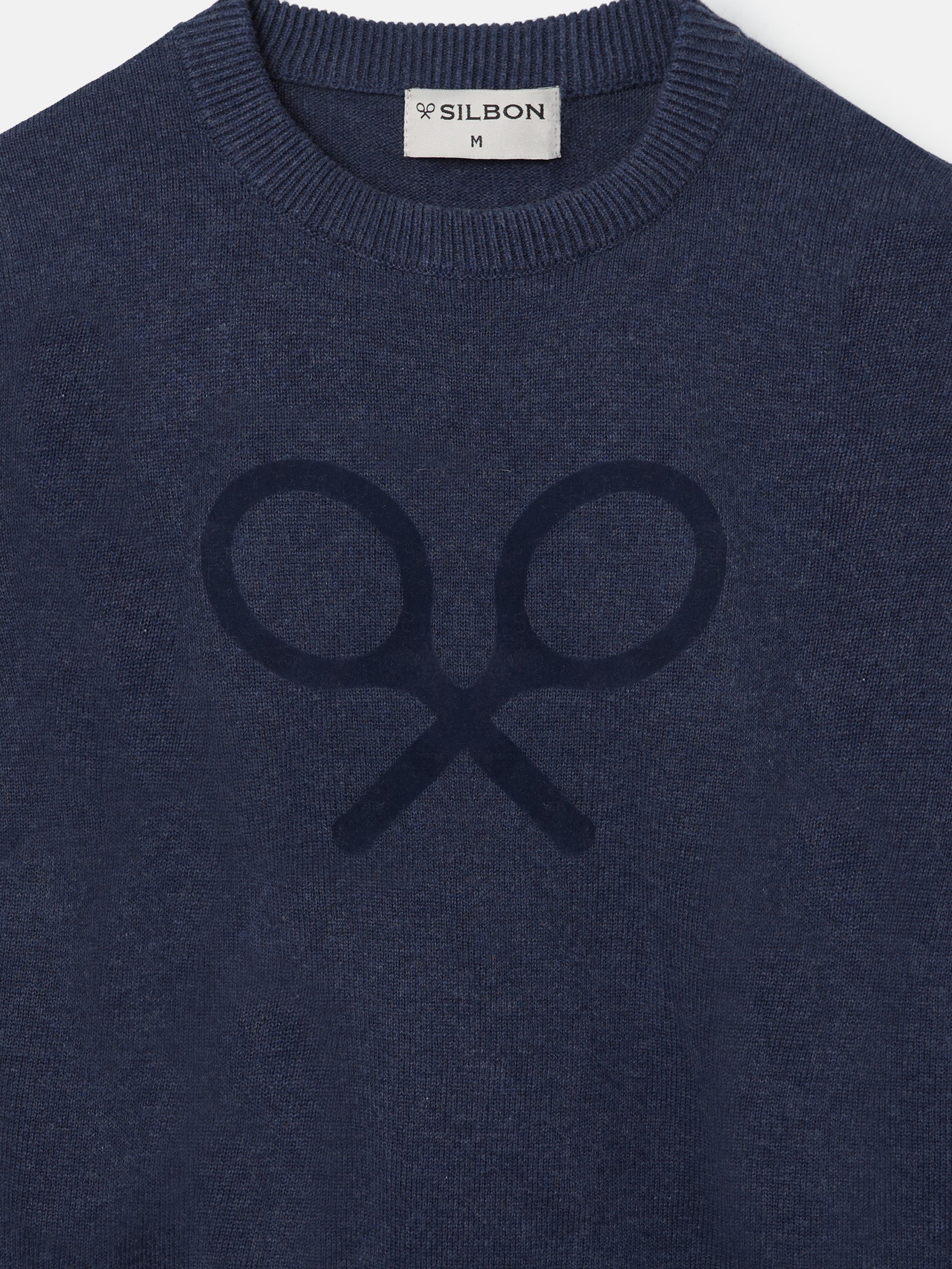 Navy blue front logo sweater