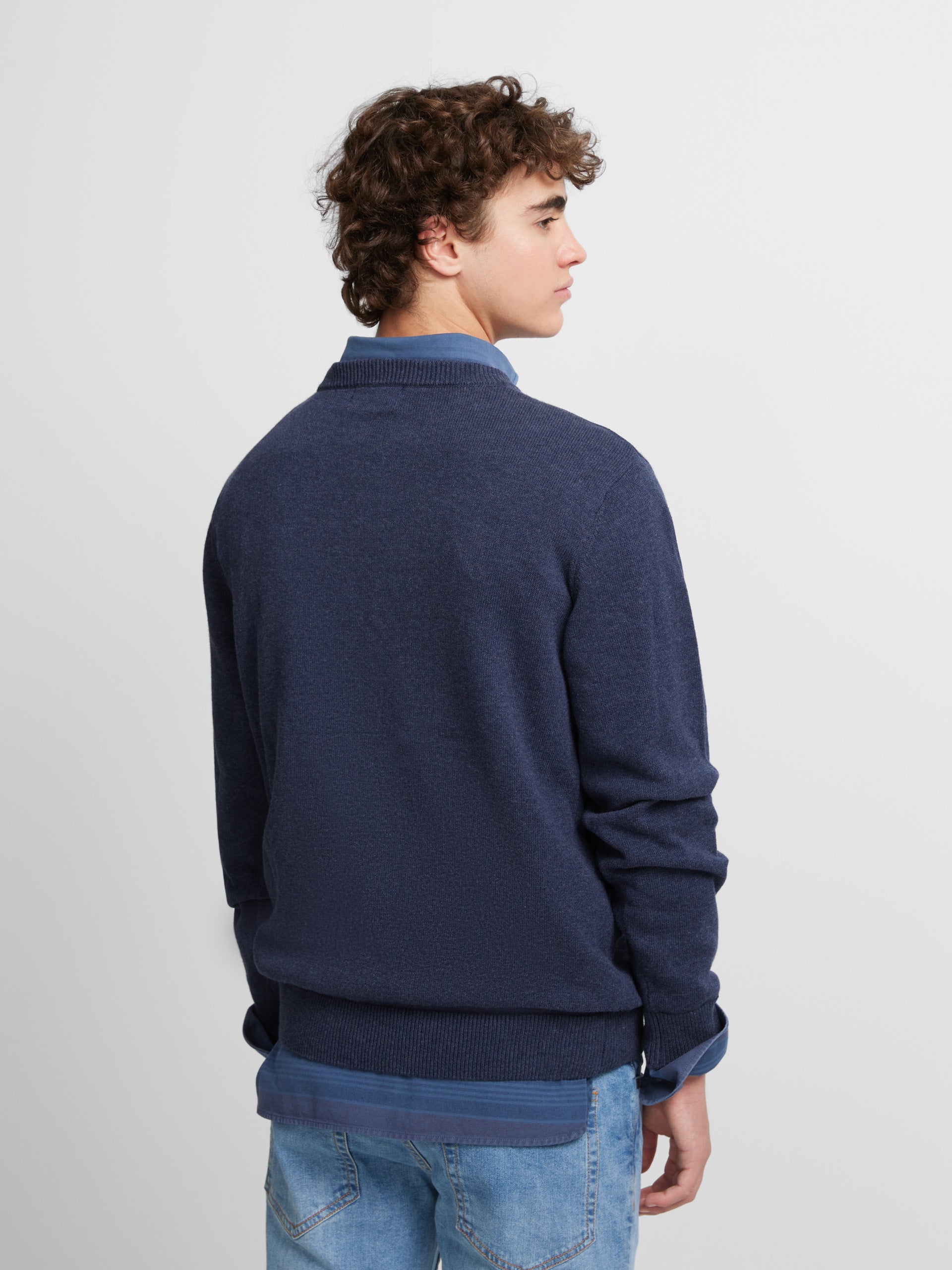 Navy blue front logo sweater