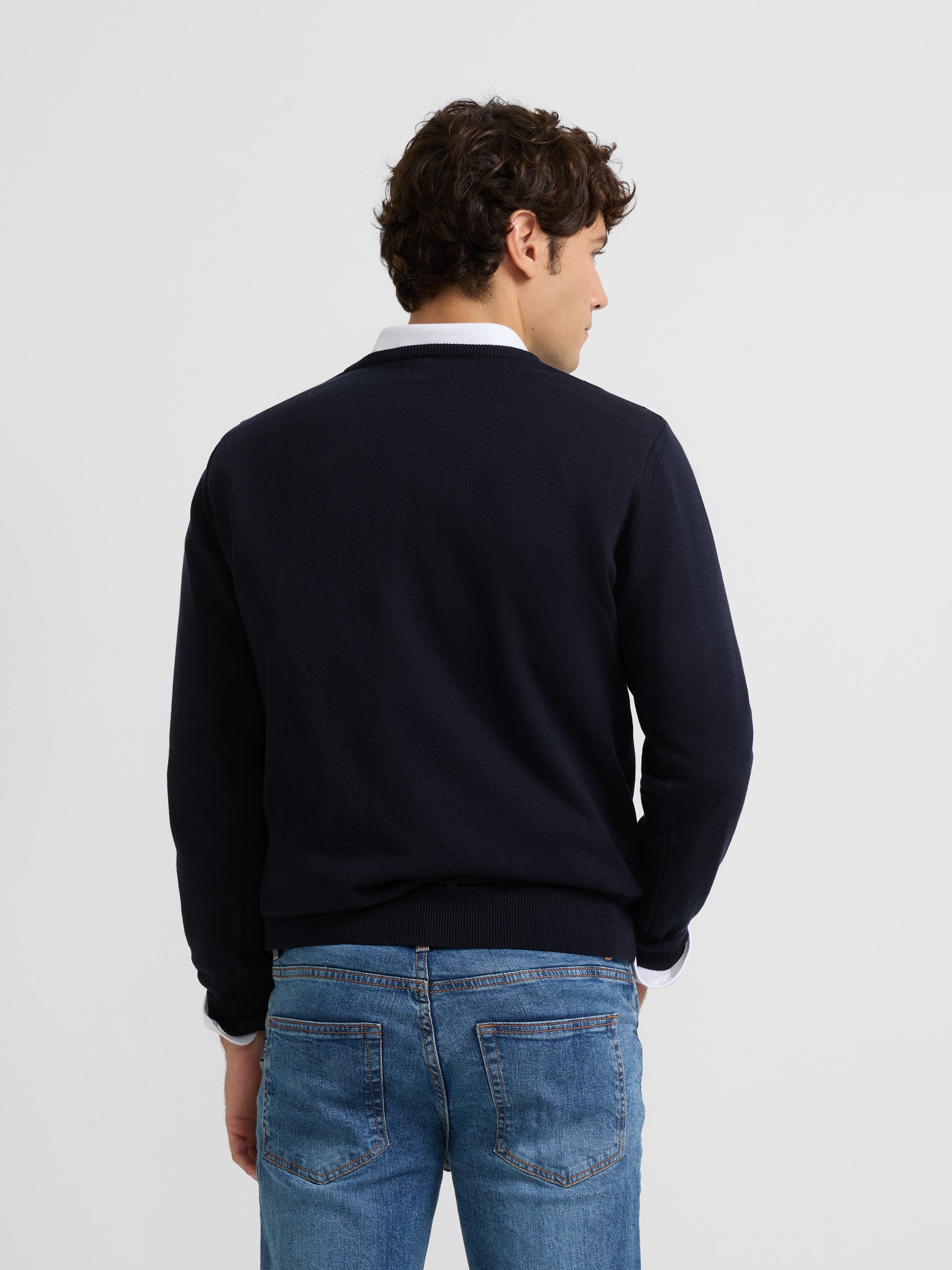 Pull classique losange bleu marine