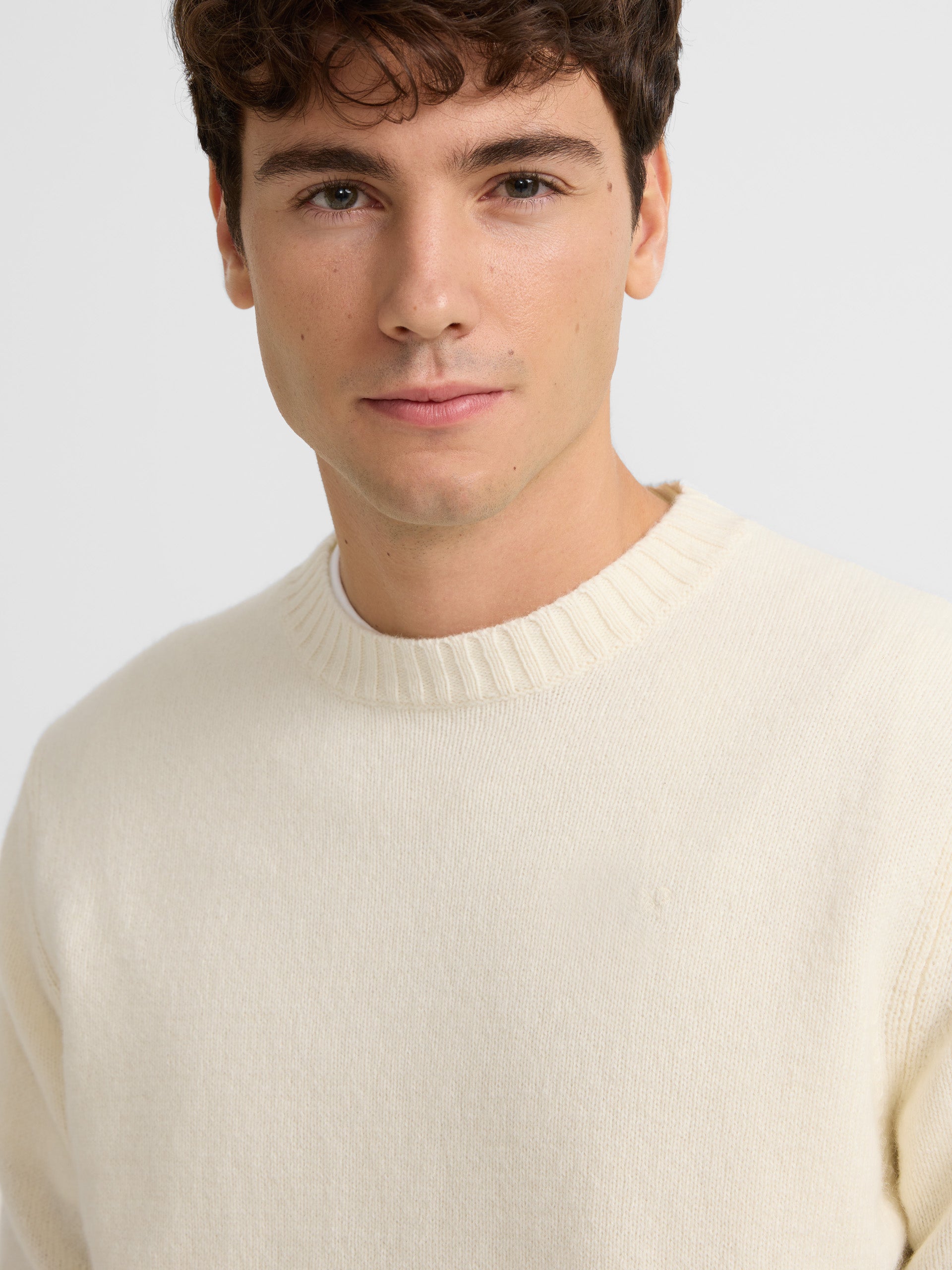 Classic beige wool sweater