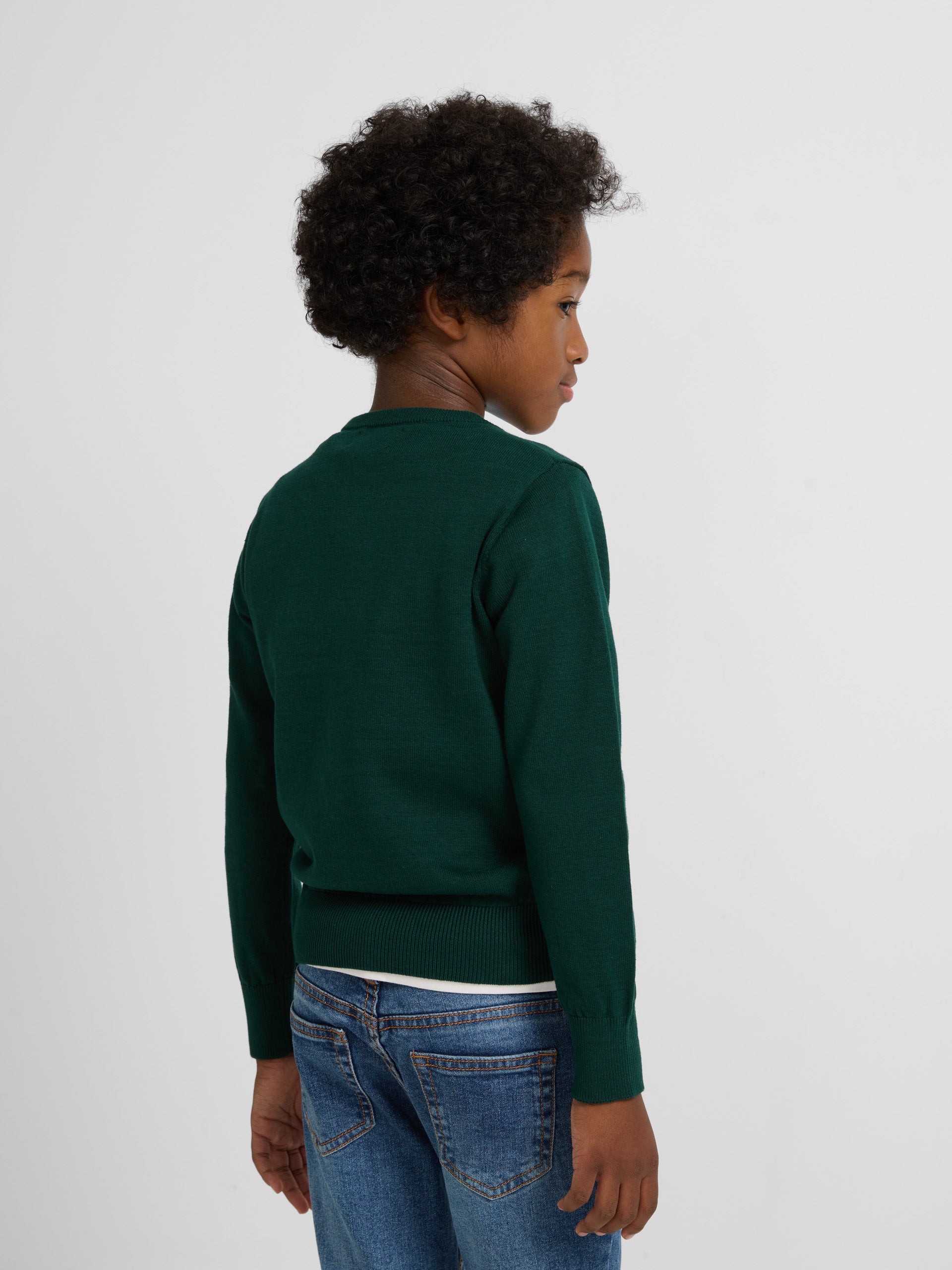 Jersey kids liso cuello redondo verde