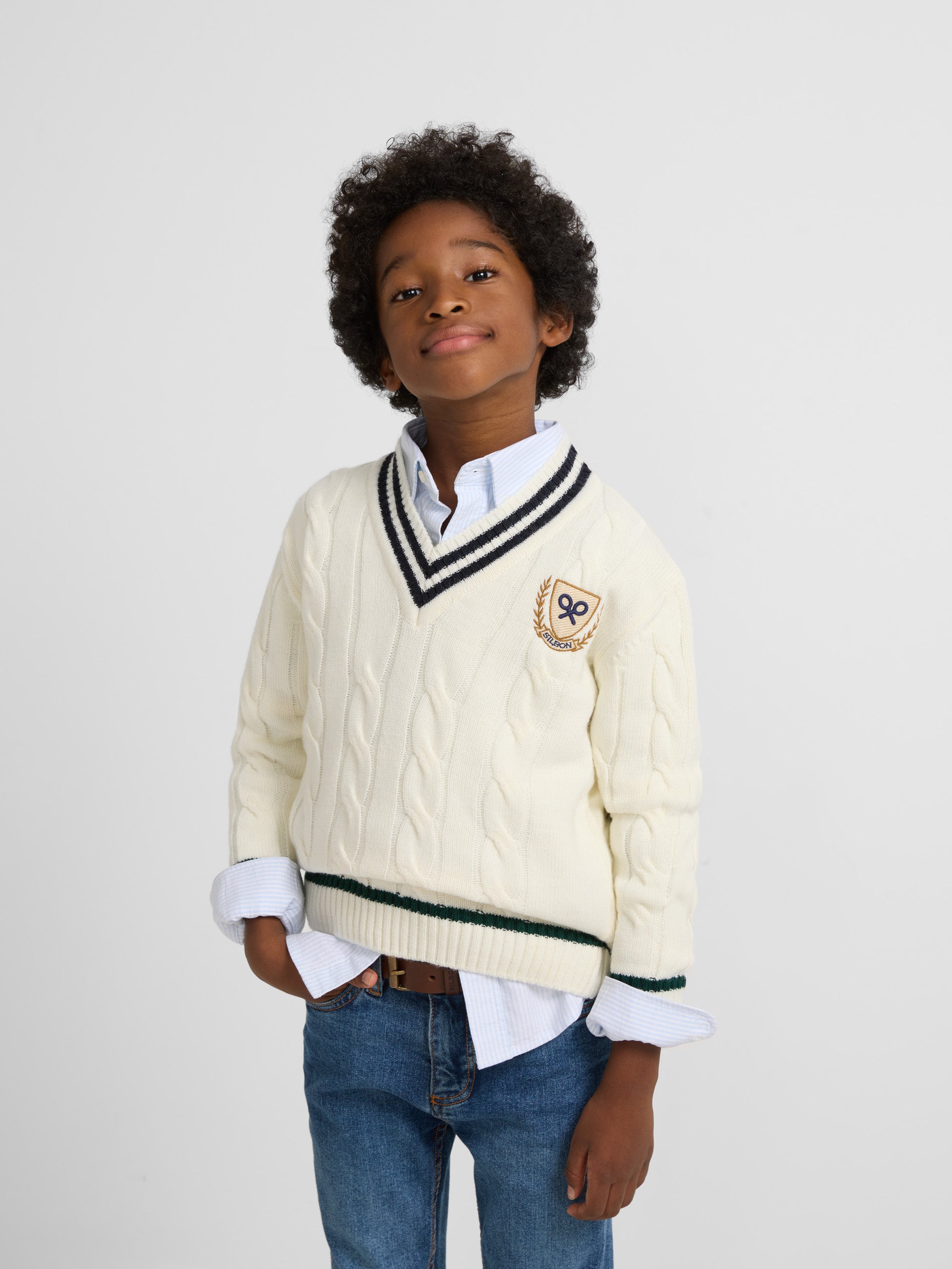 Jersey kids escudo college crema