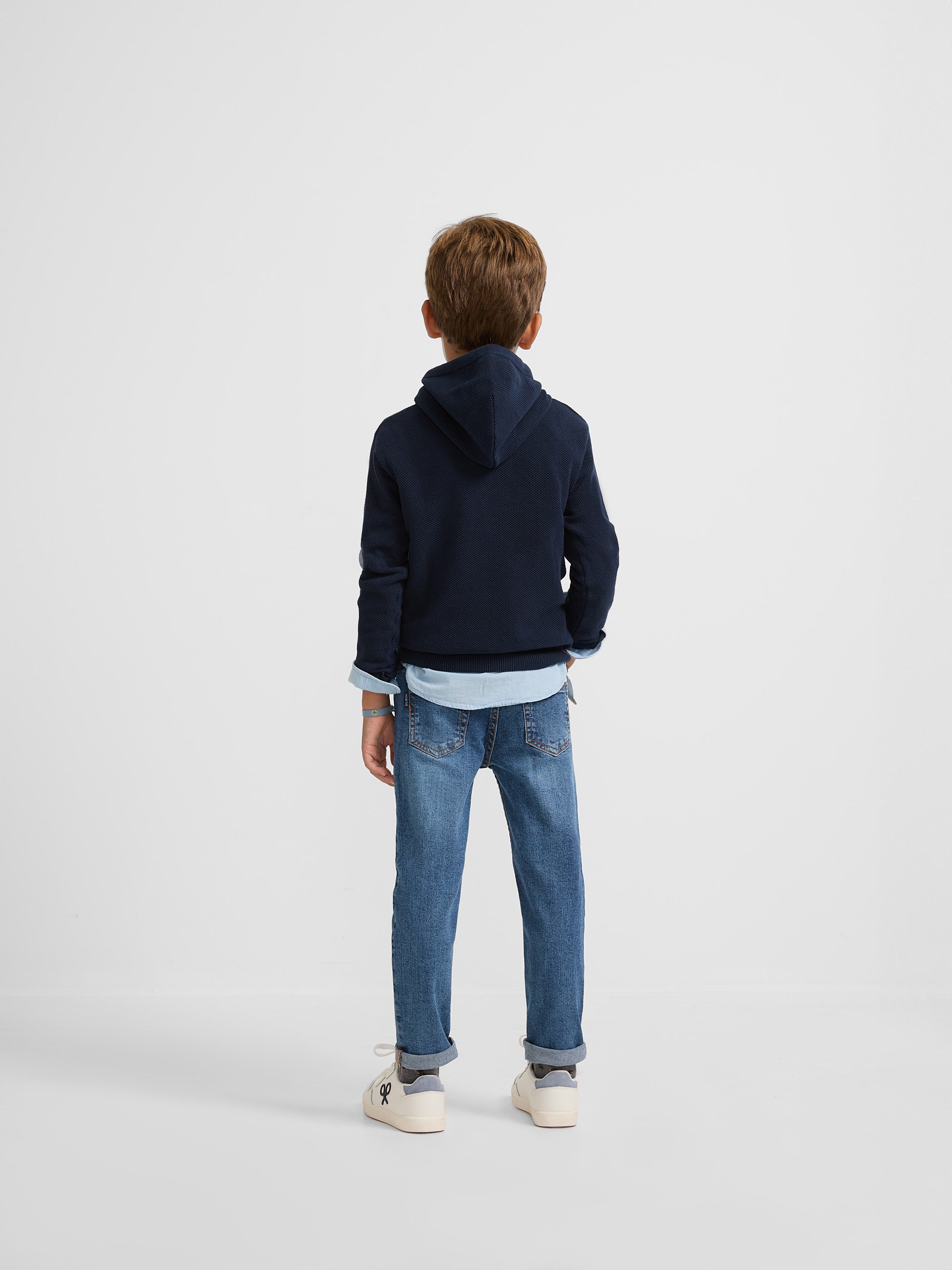 Pull à capuche raquette enfant bleu marine