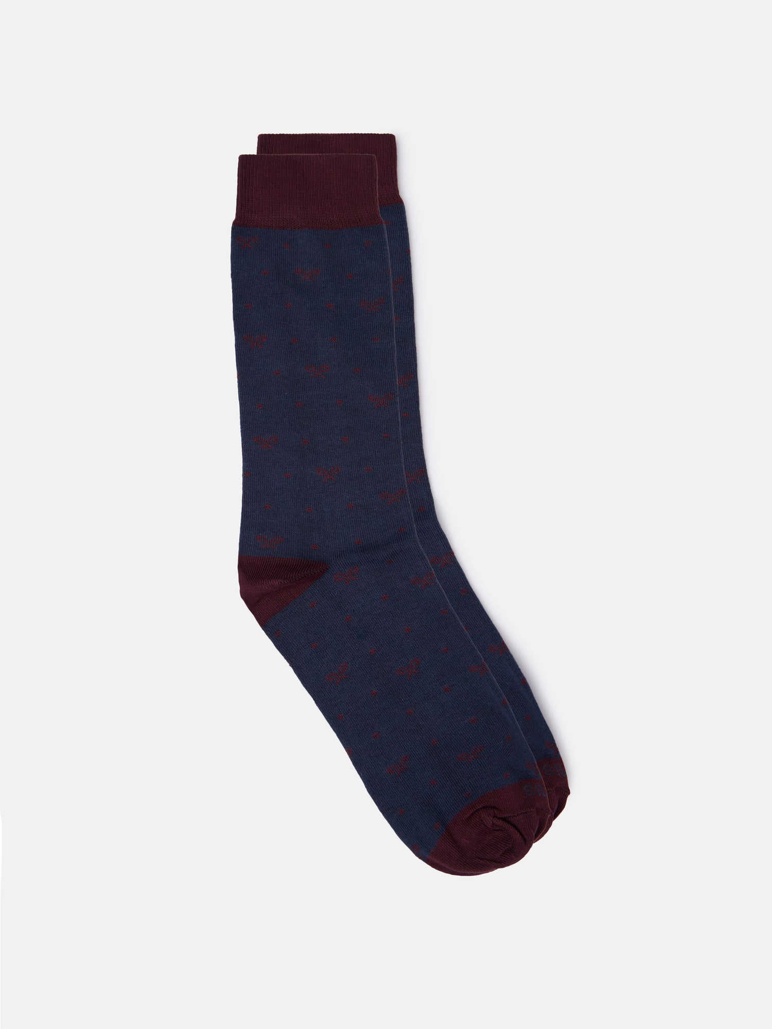 Navy blue polka dot whistle sock