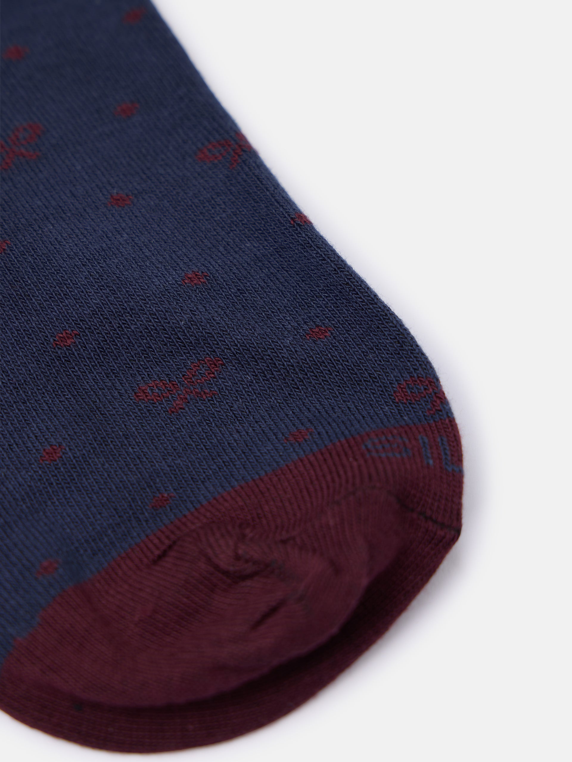 Navy blue polka dot whistle sock