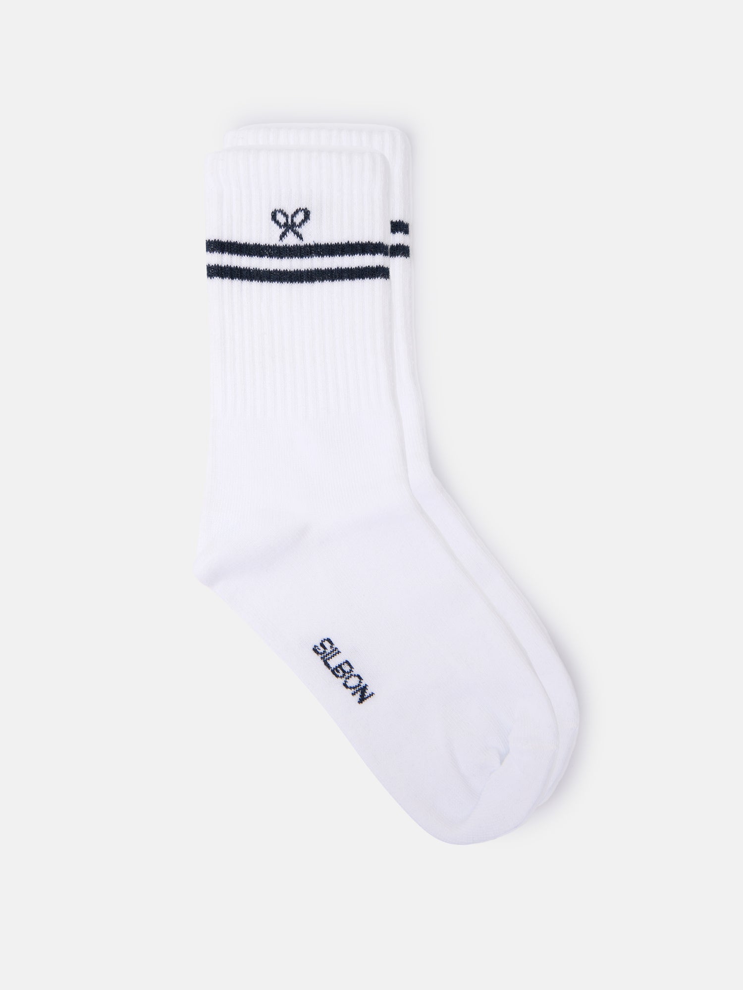 Chaussettes enfants silbon sport à rayures blanches