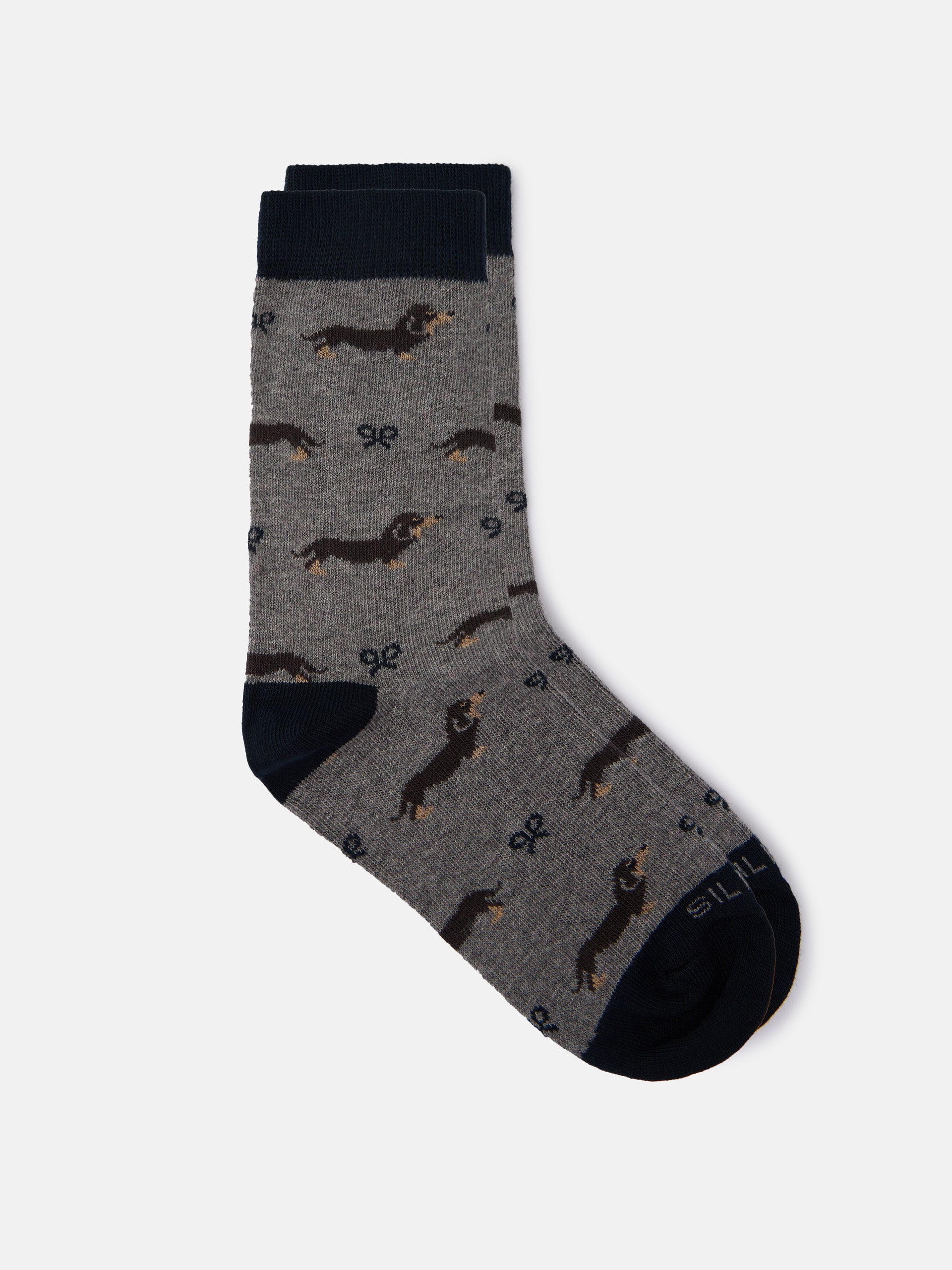 Gray silbon doggy kids socks