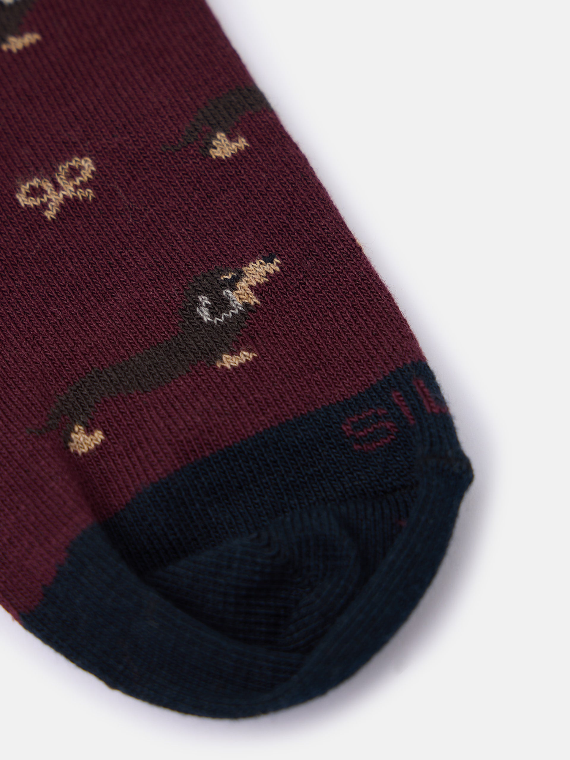 Burgundy silbon doggy kids socks