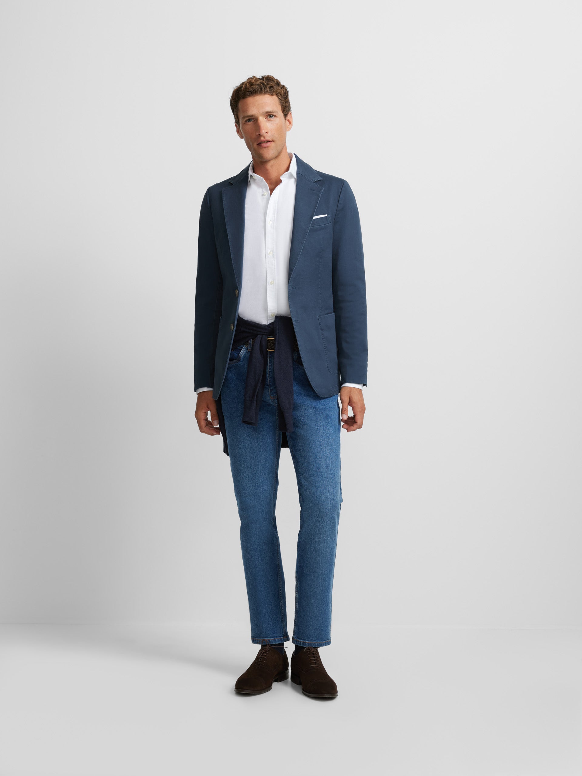 Medium blue casual blazer