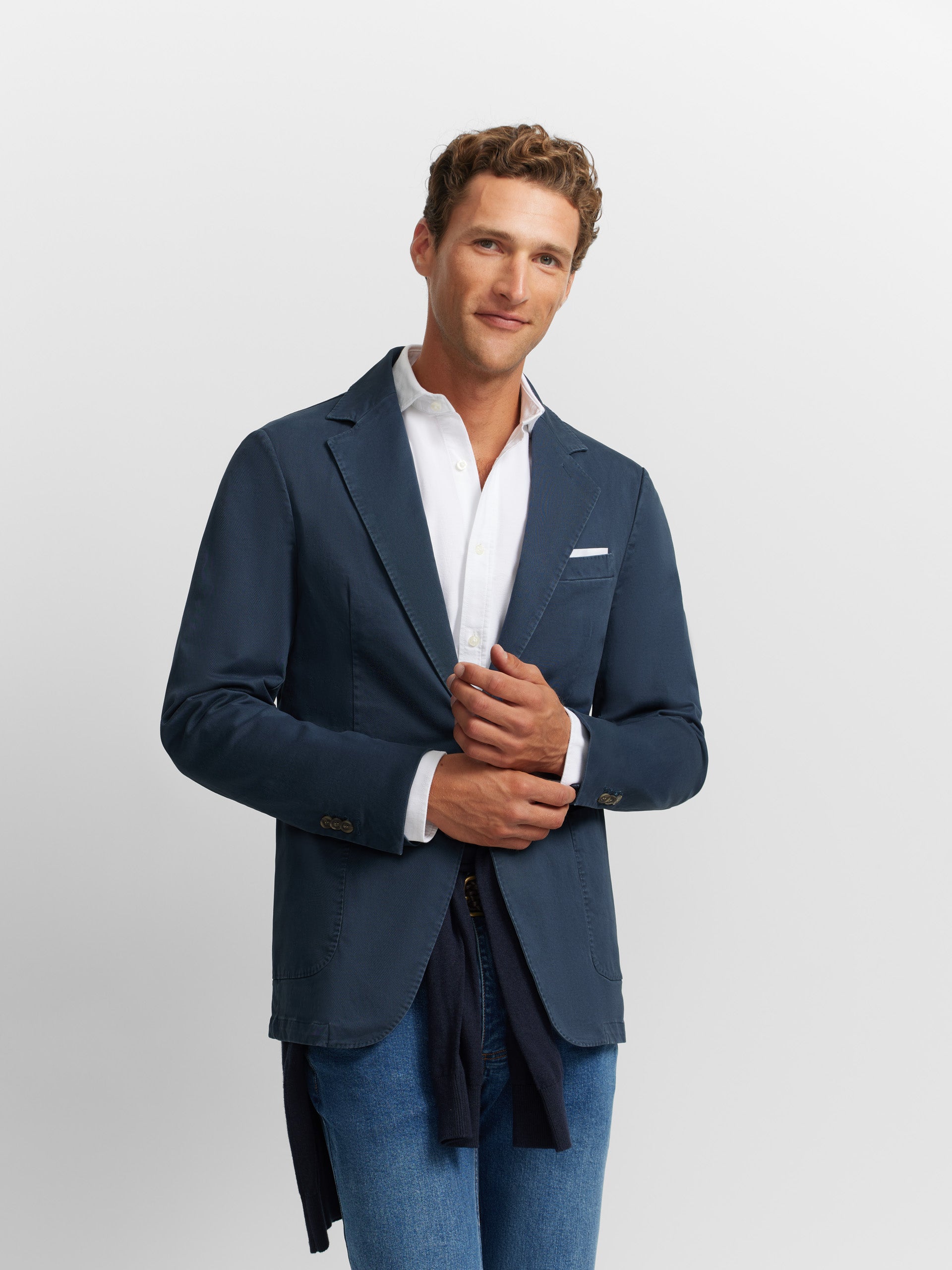 Medium blue casual blazer