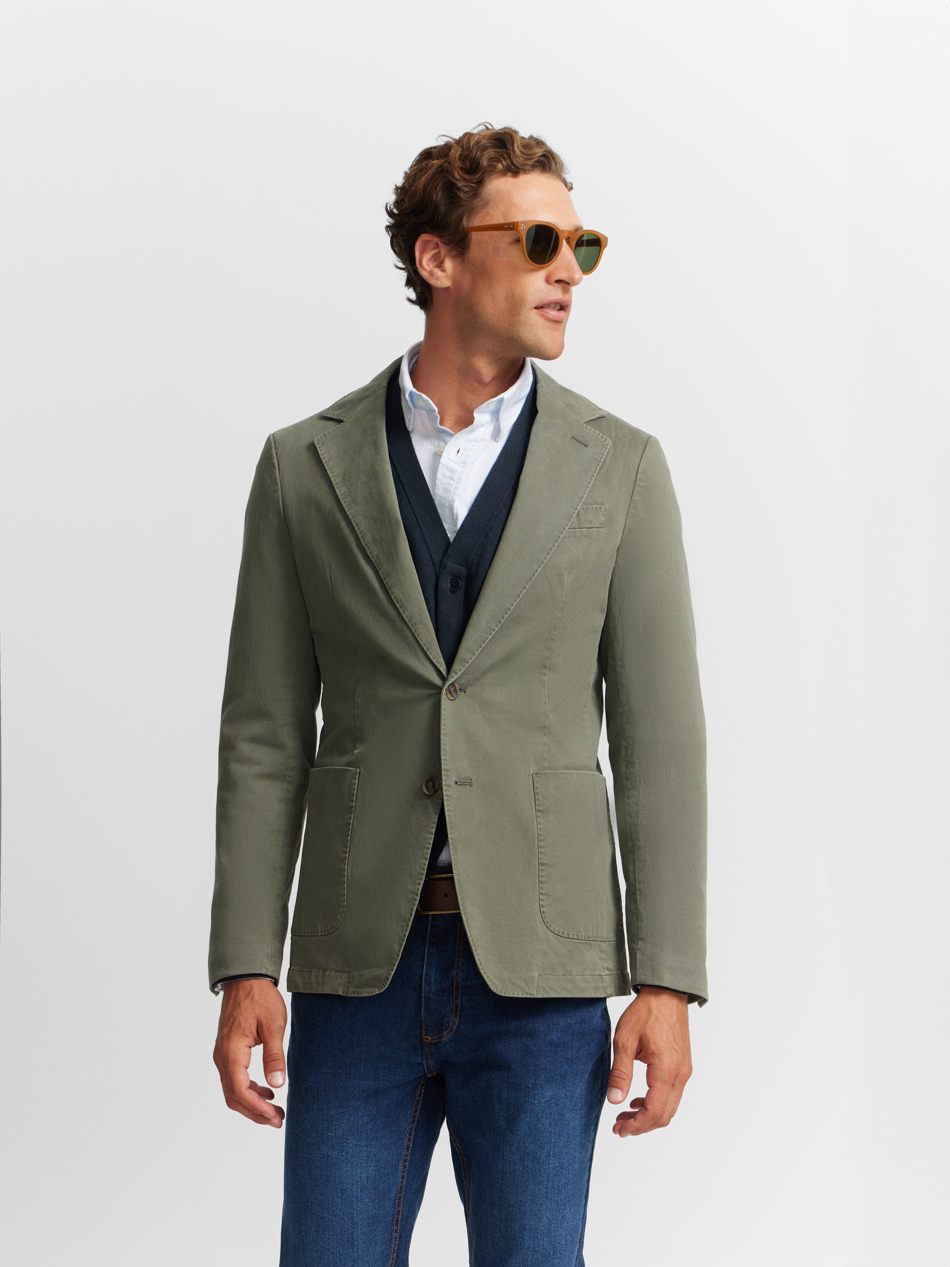 Khaki casual blazer