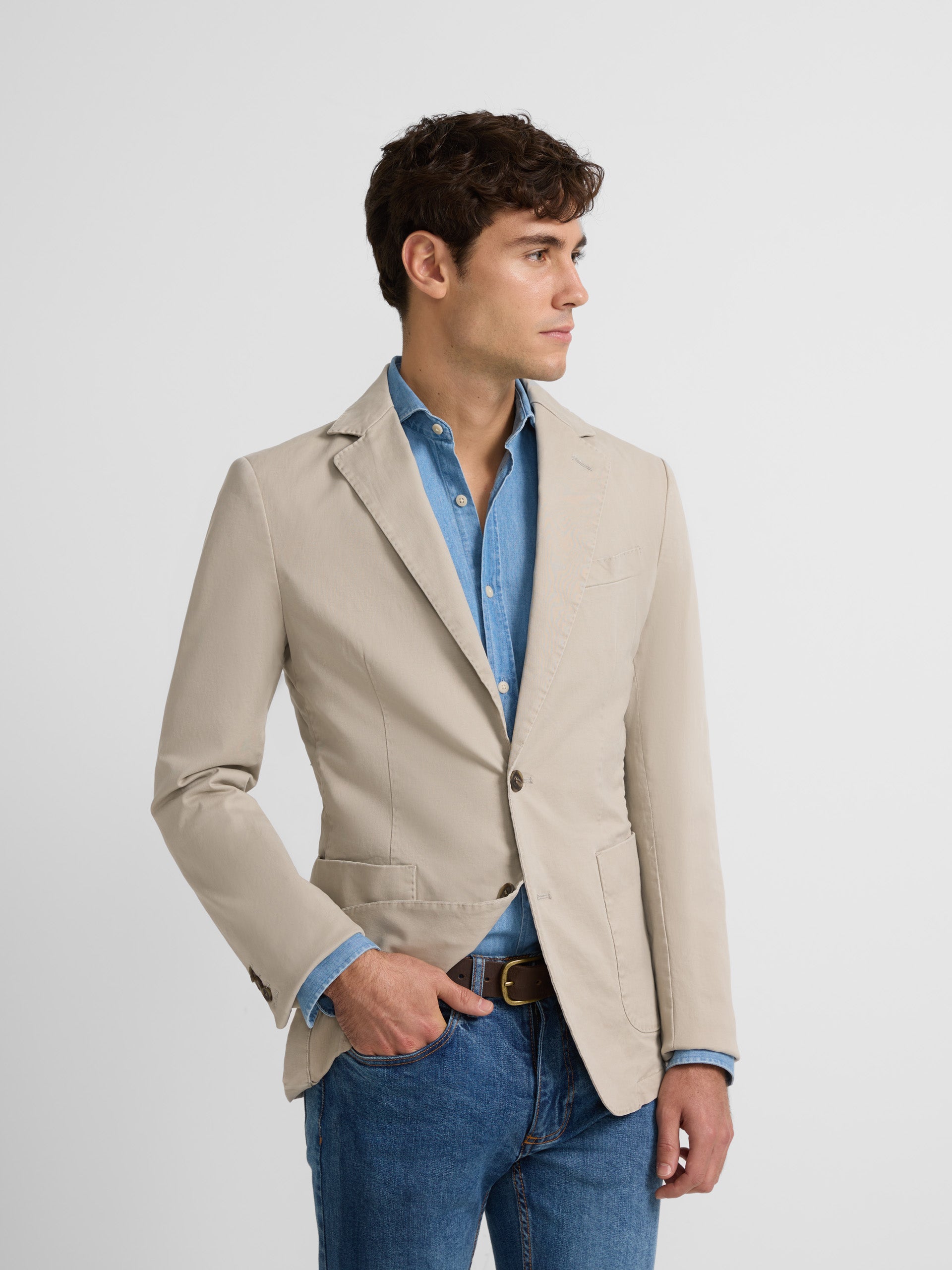 Blazer décontracté beige moyen