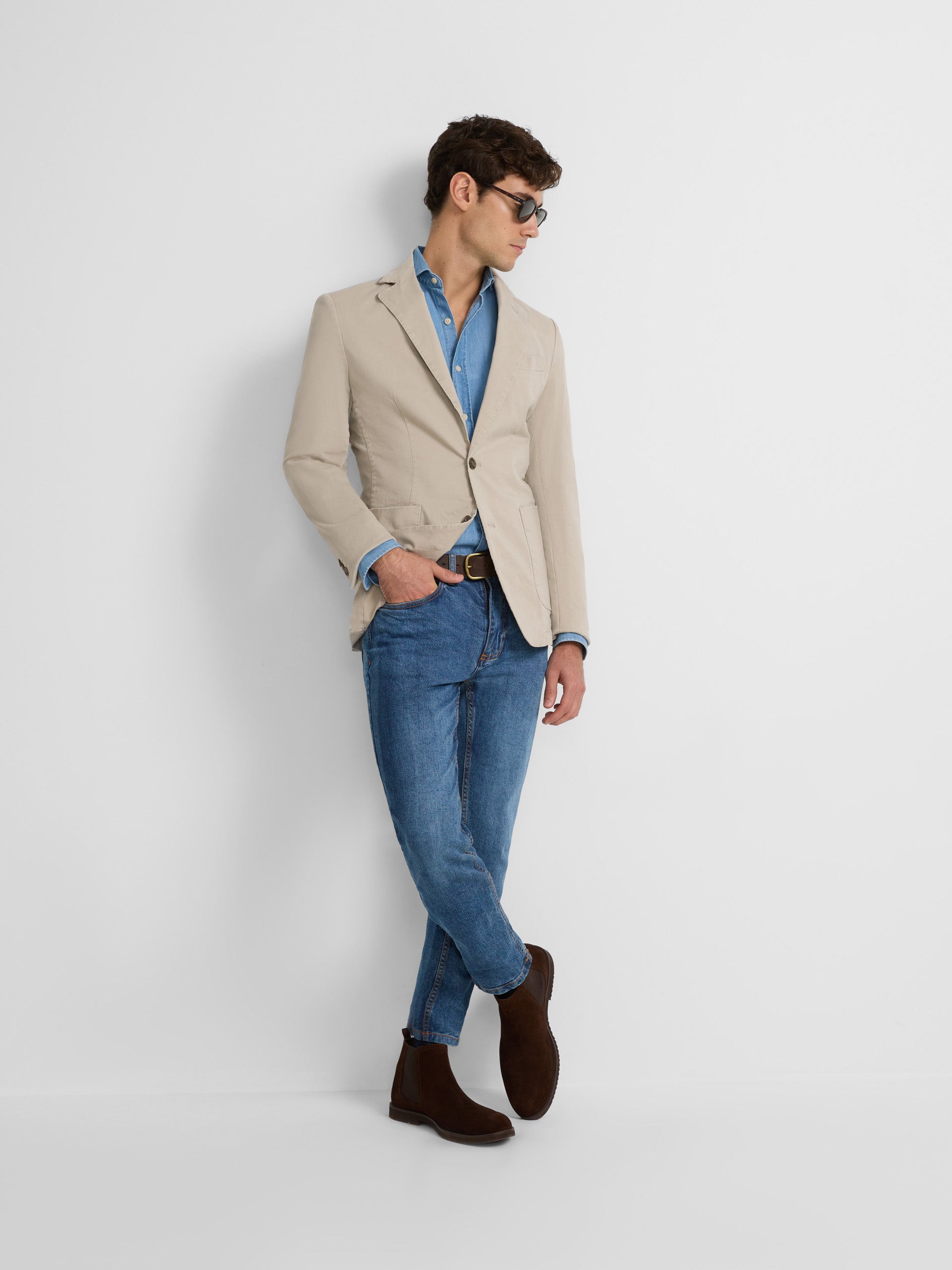 Medium beige casual blazer