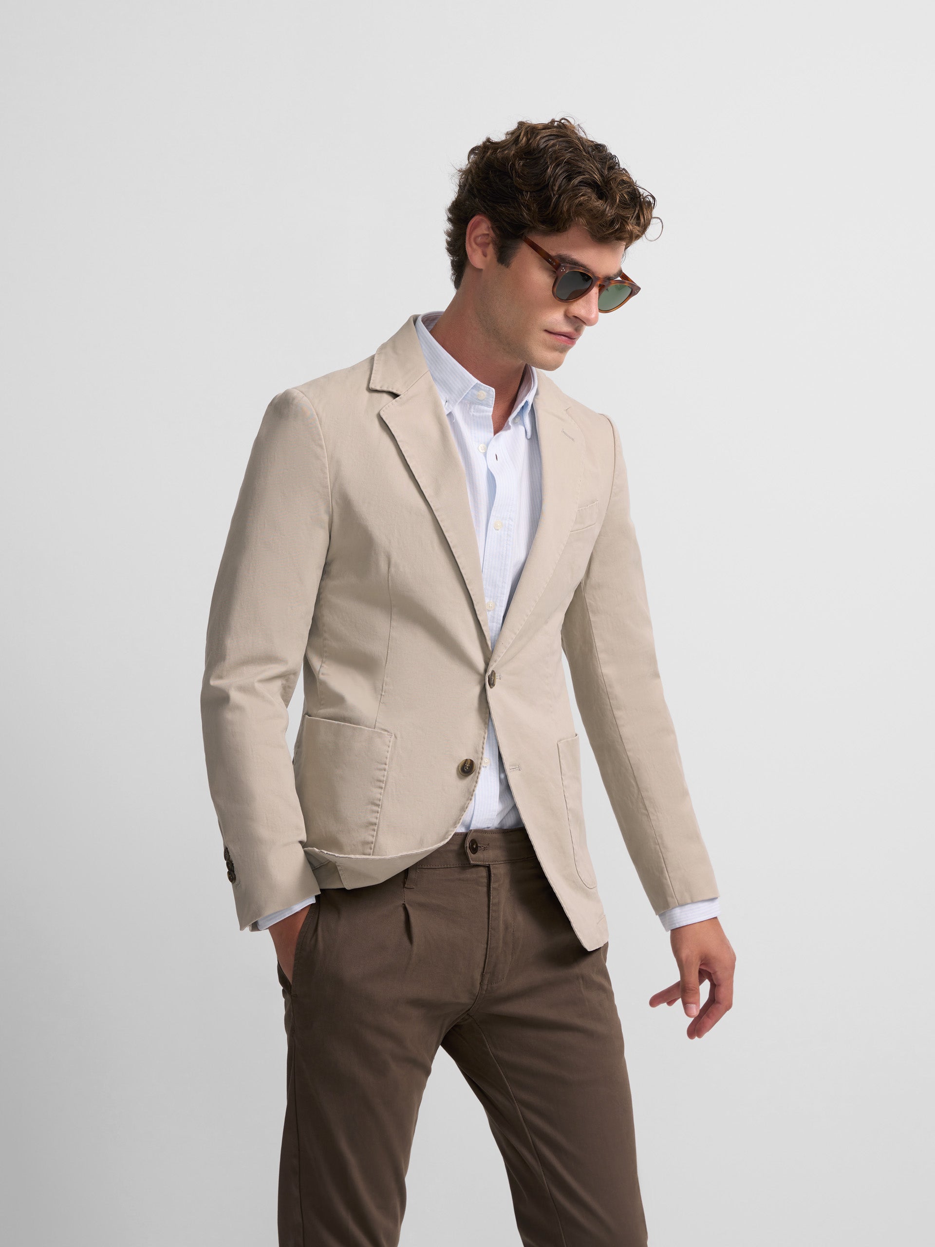 Blazer décontracté beige moyen