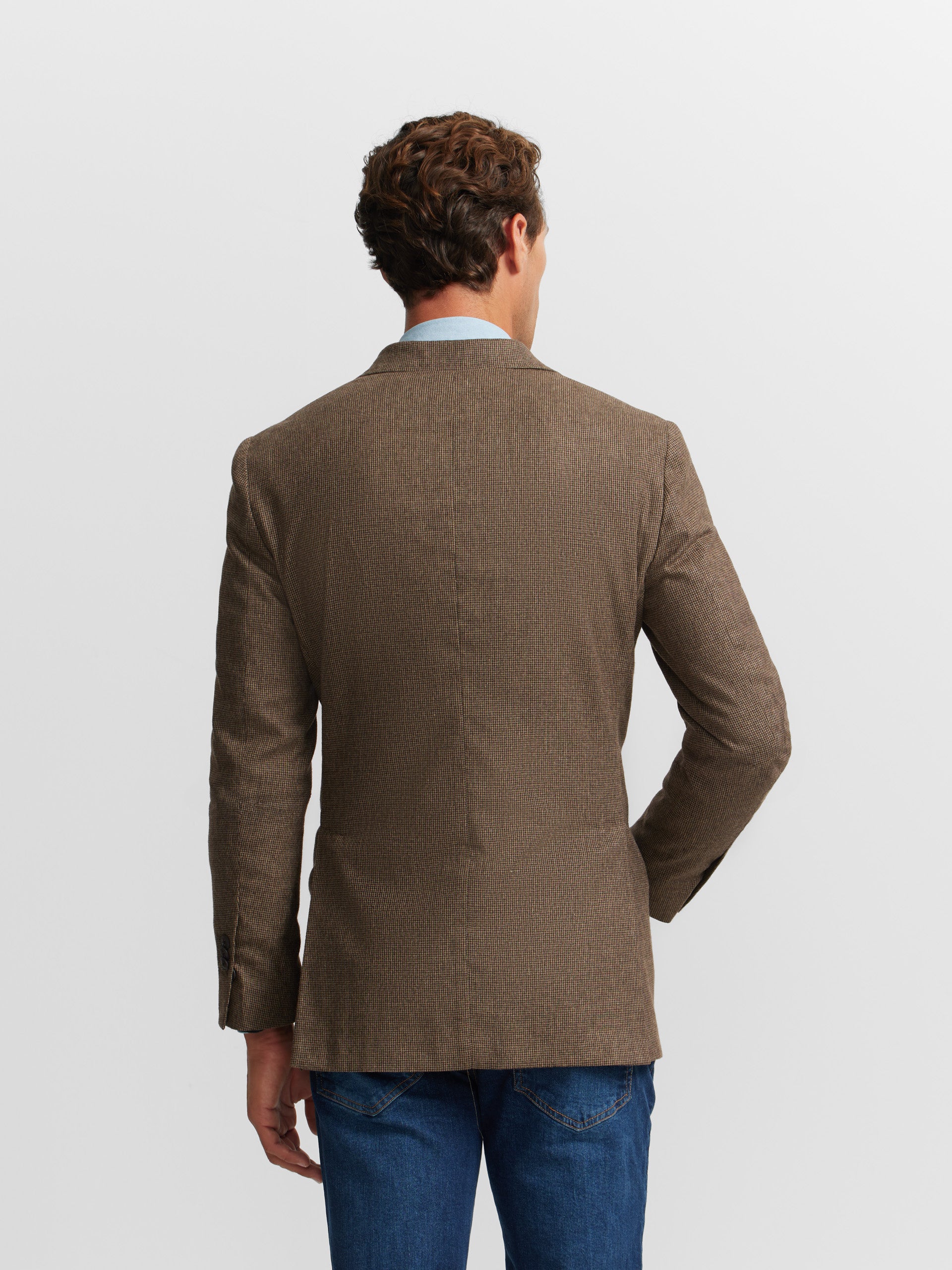 Blazer pied-de-poule beige