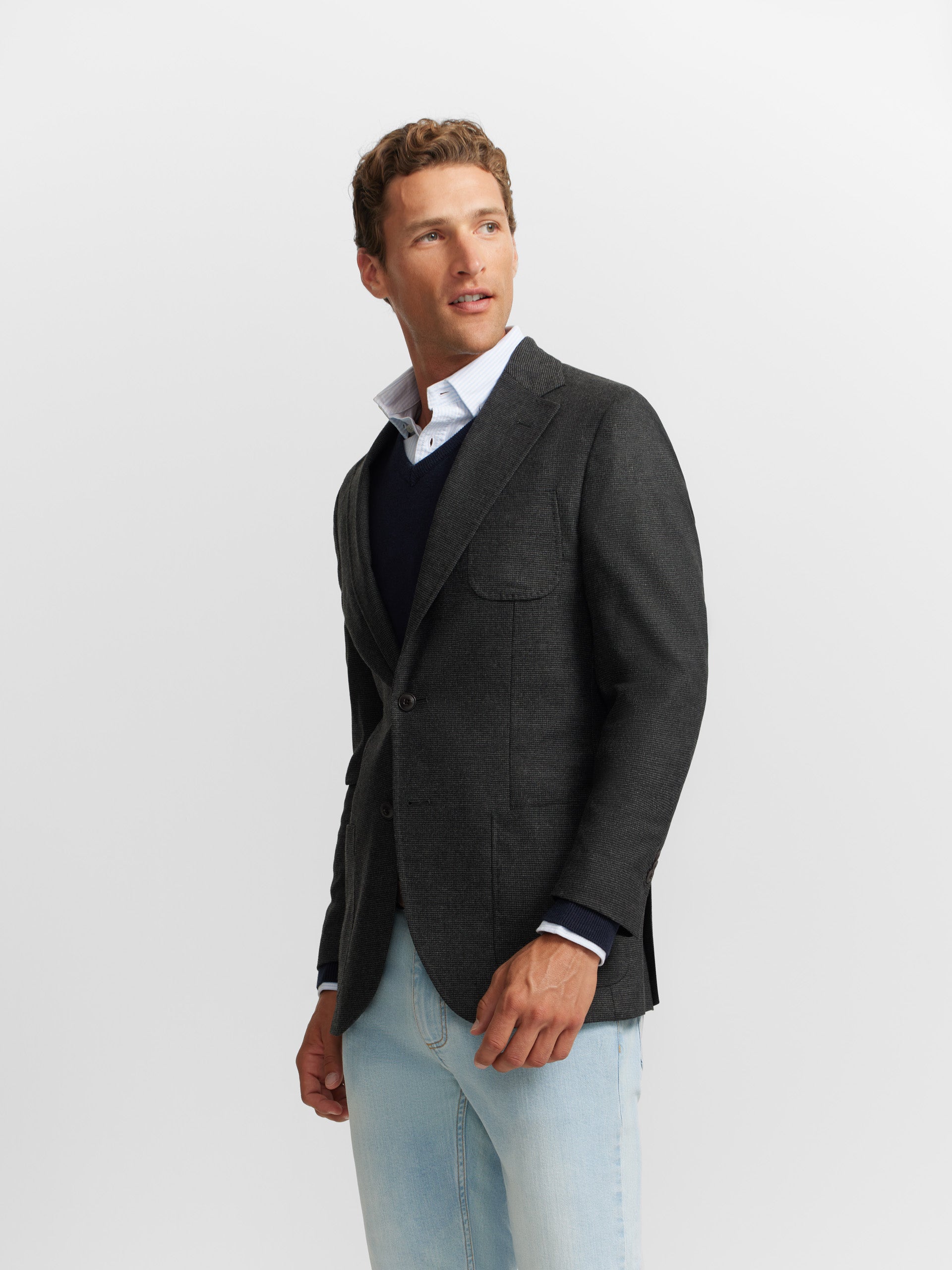 Blazer pied-de-poule gris