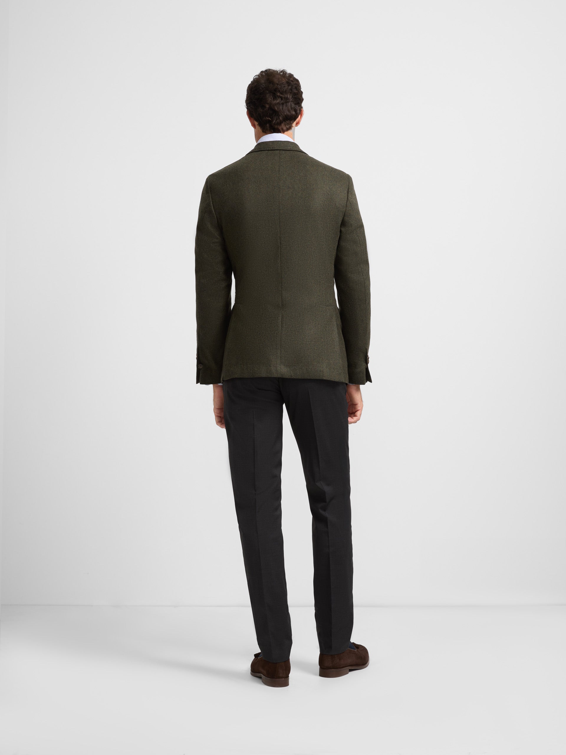 Classic green herringbone blazer