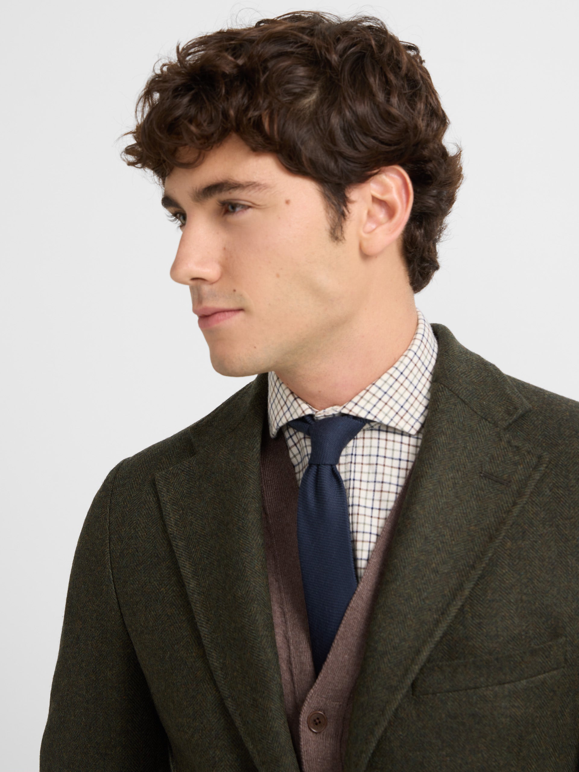 Classic green herringbone blazer