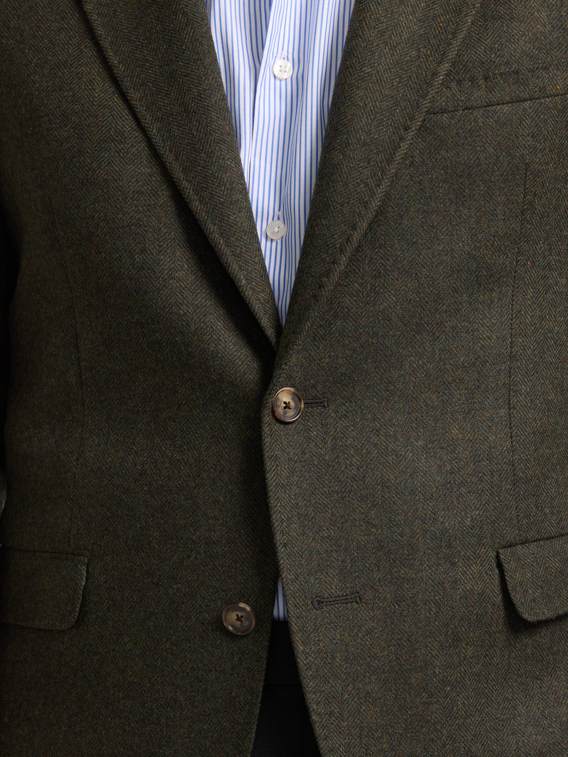 Classic green herringbone blazer