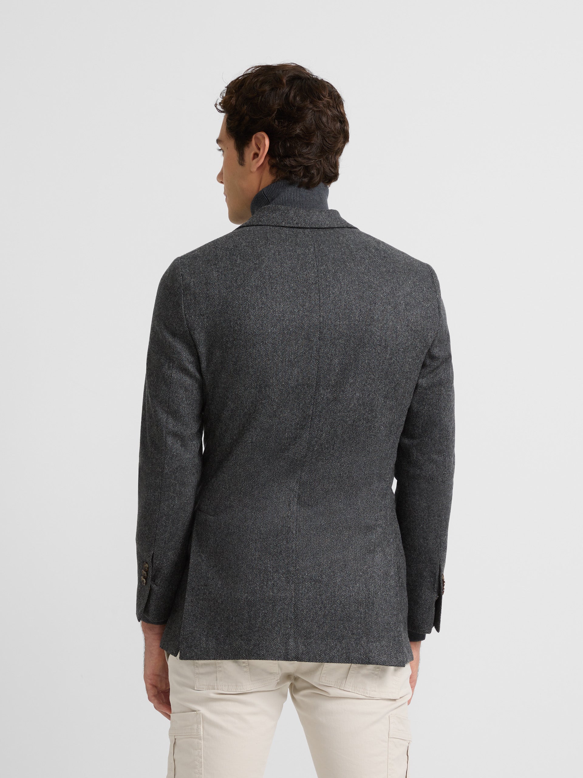 Classic grey herringbone blazer