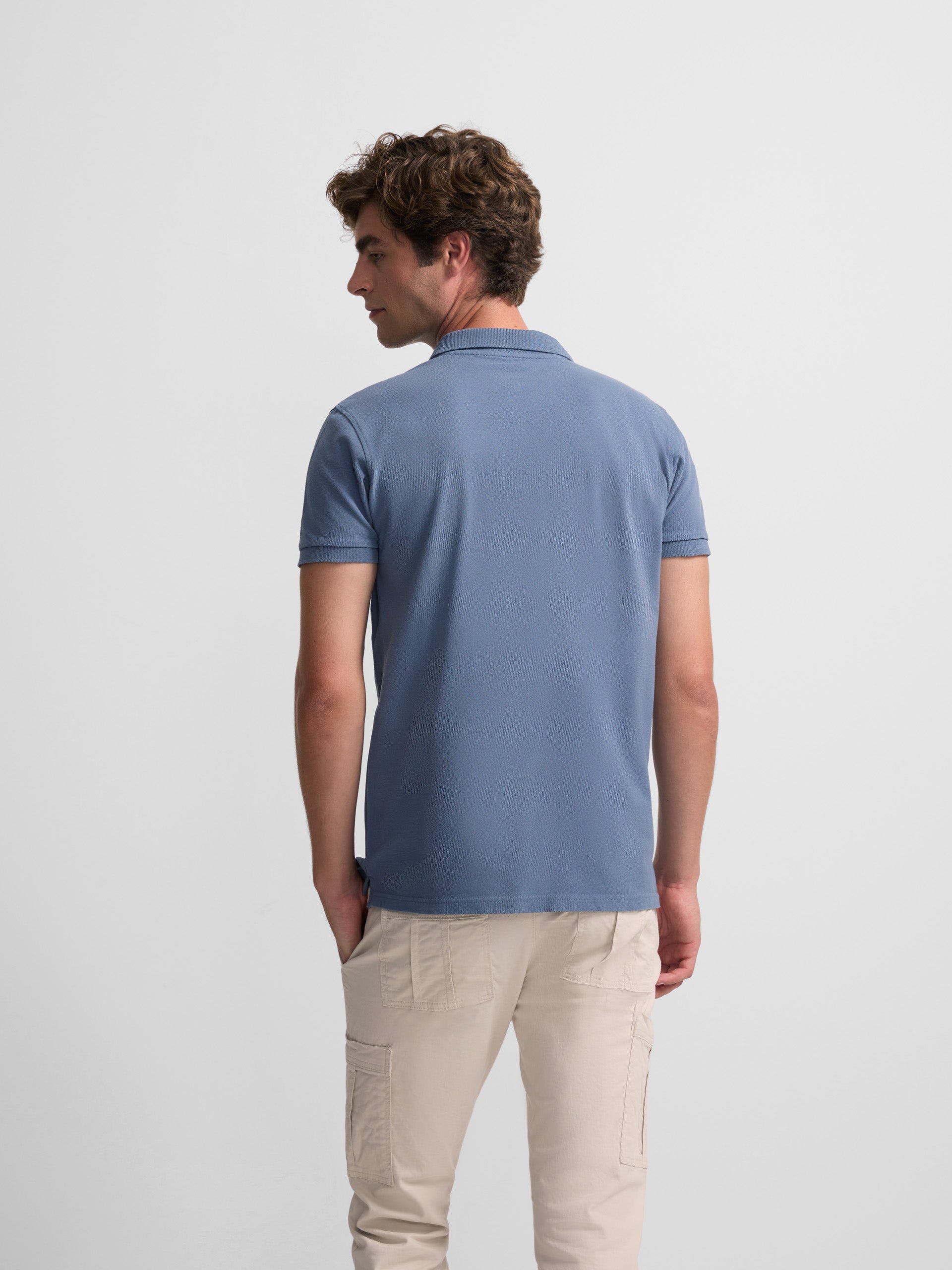 Polo classique uni bleu