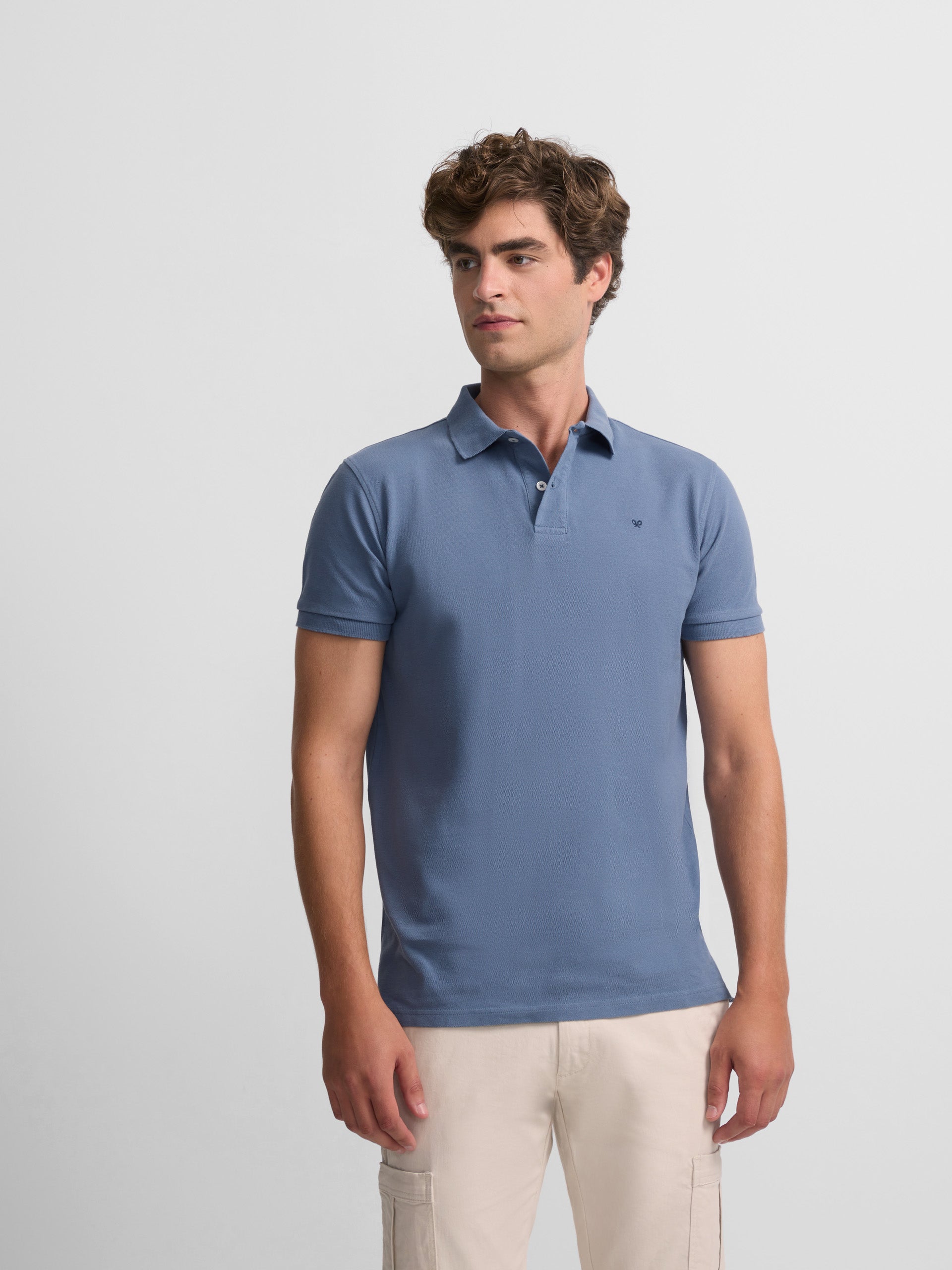 Polo classique uni bleu