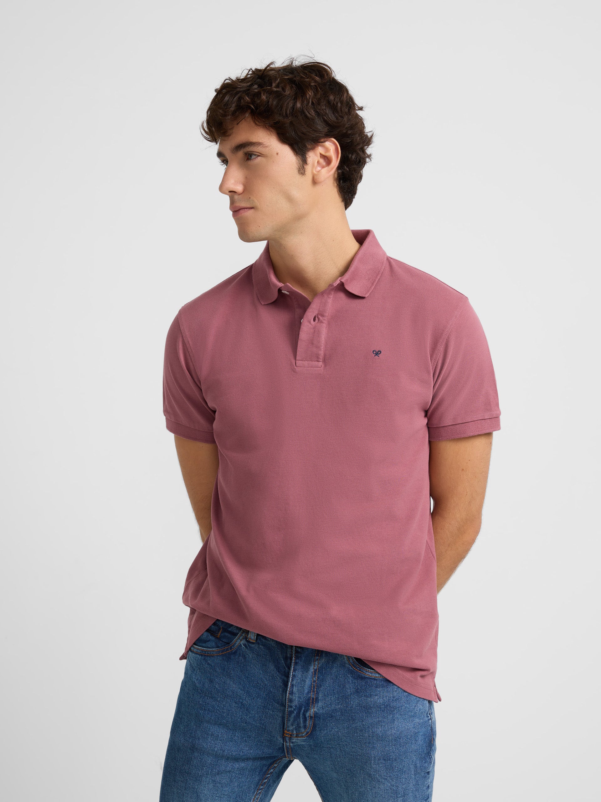 Polo classique uni bordeaux