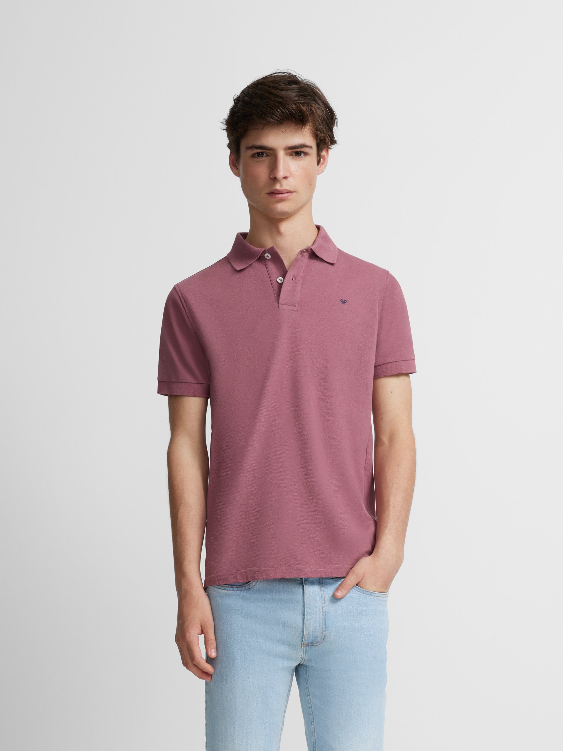 Polo classique uni bordeaux