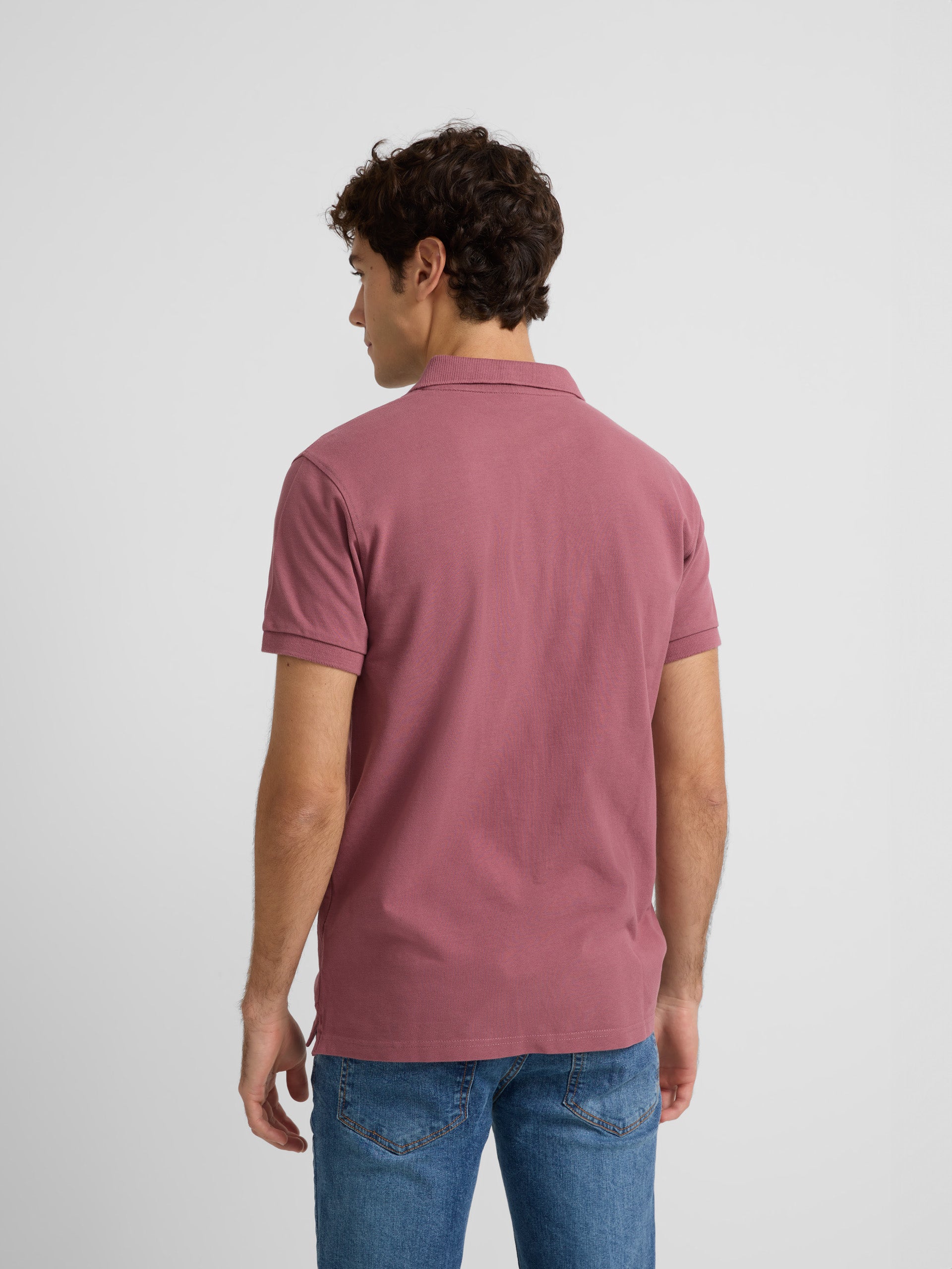 Polo classique uni bordeaux