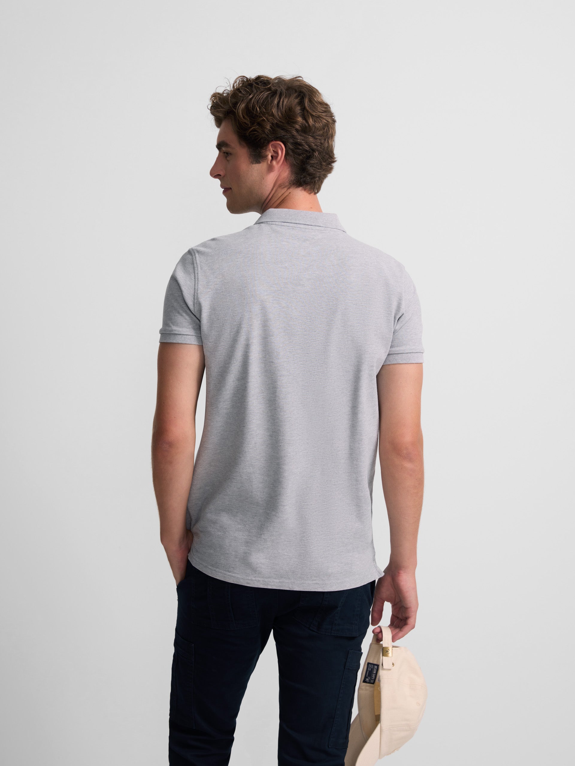 Classic plain light grey polo