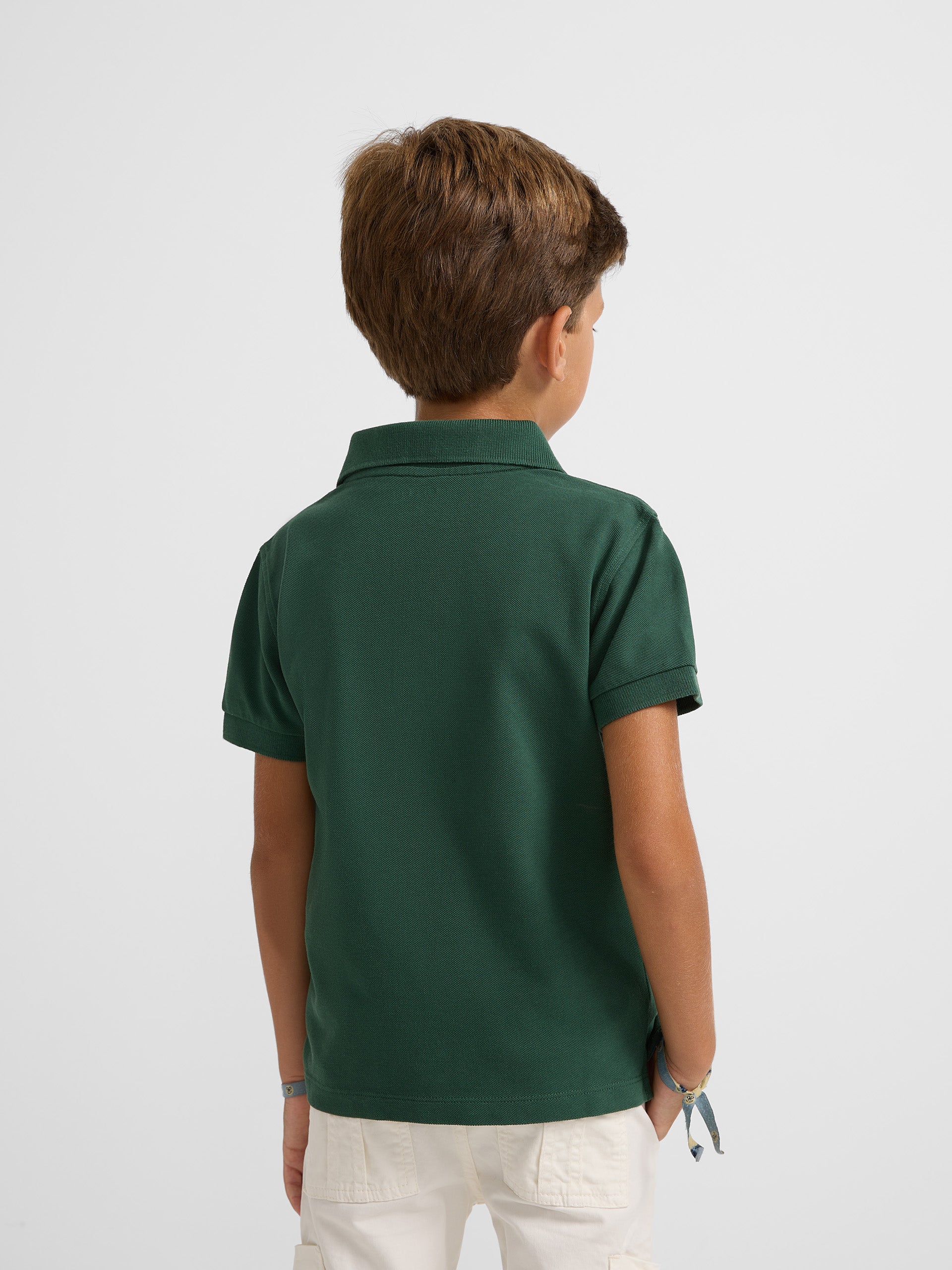 Polo enfant classique mini raquette vert foncé