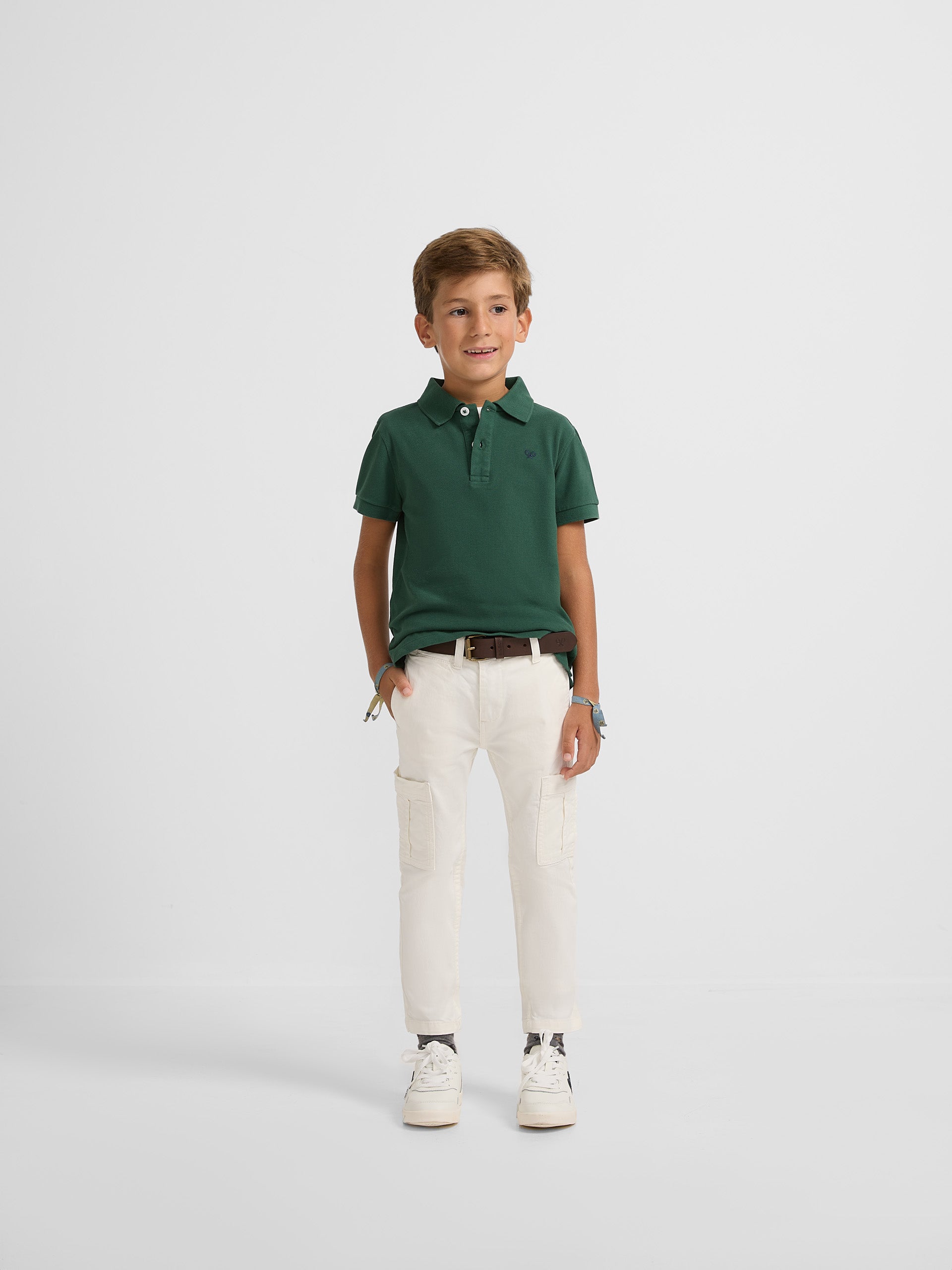 Polo kids clasico miniraqueta verde oscuro