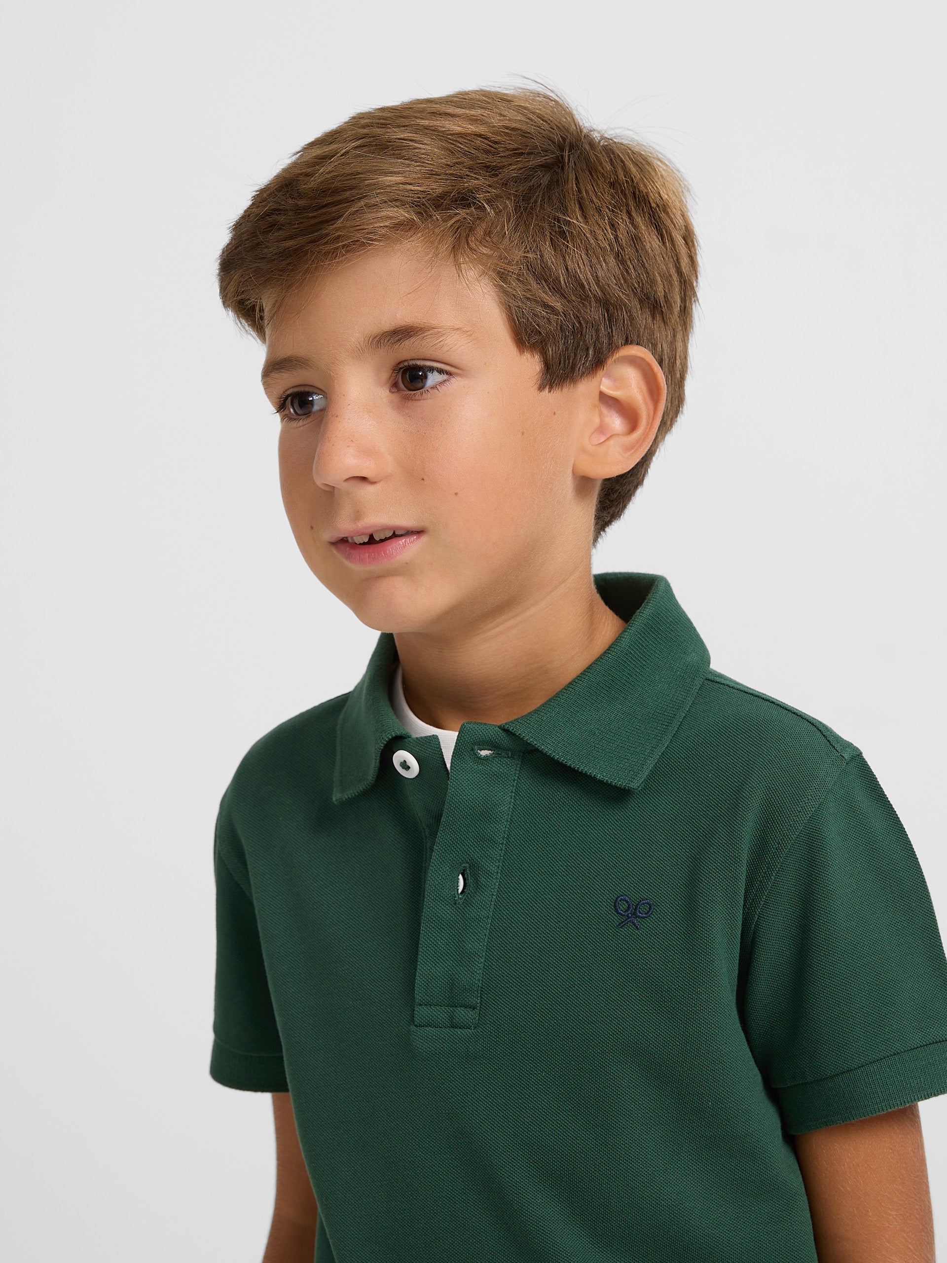 Polo kids clasico miniraqueta verde oscuro