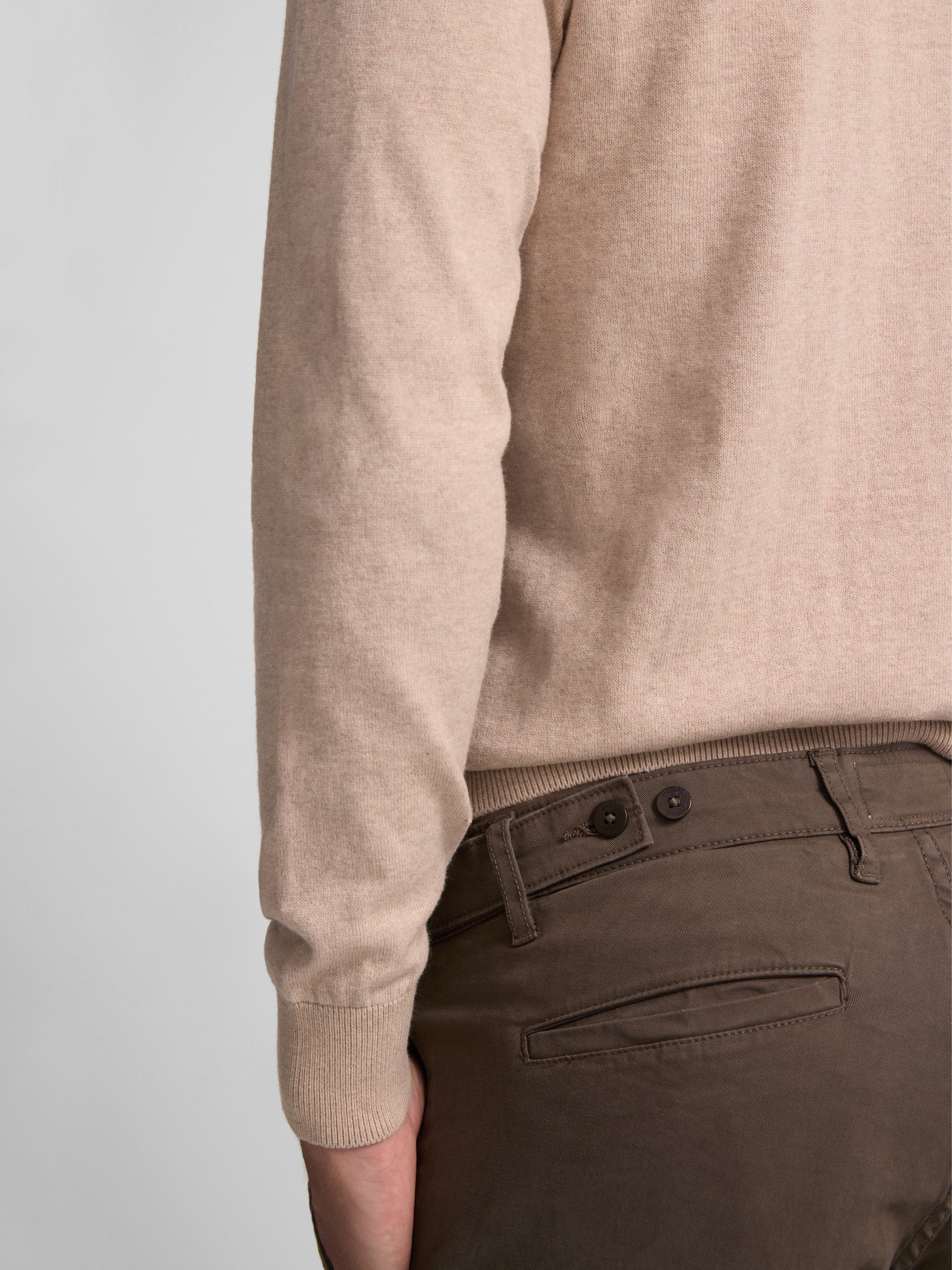 Brown pleated chino sport pants