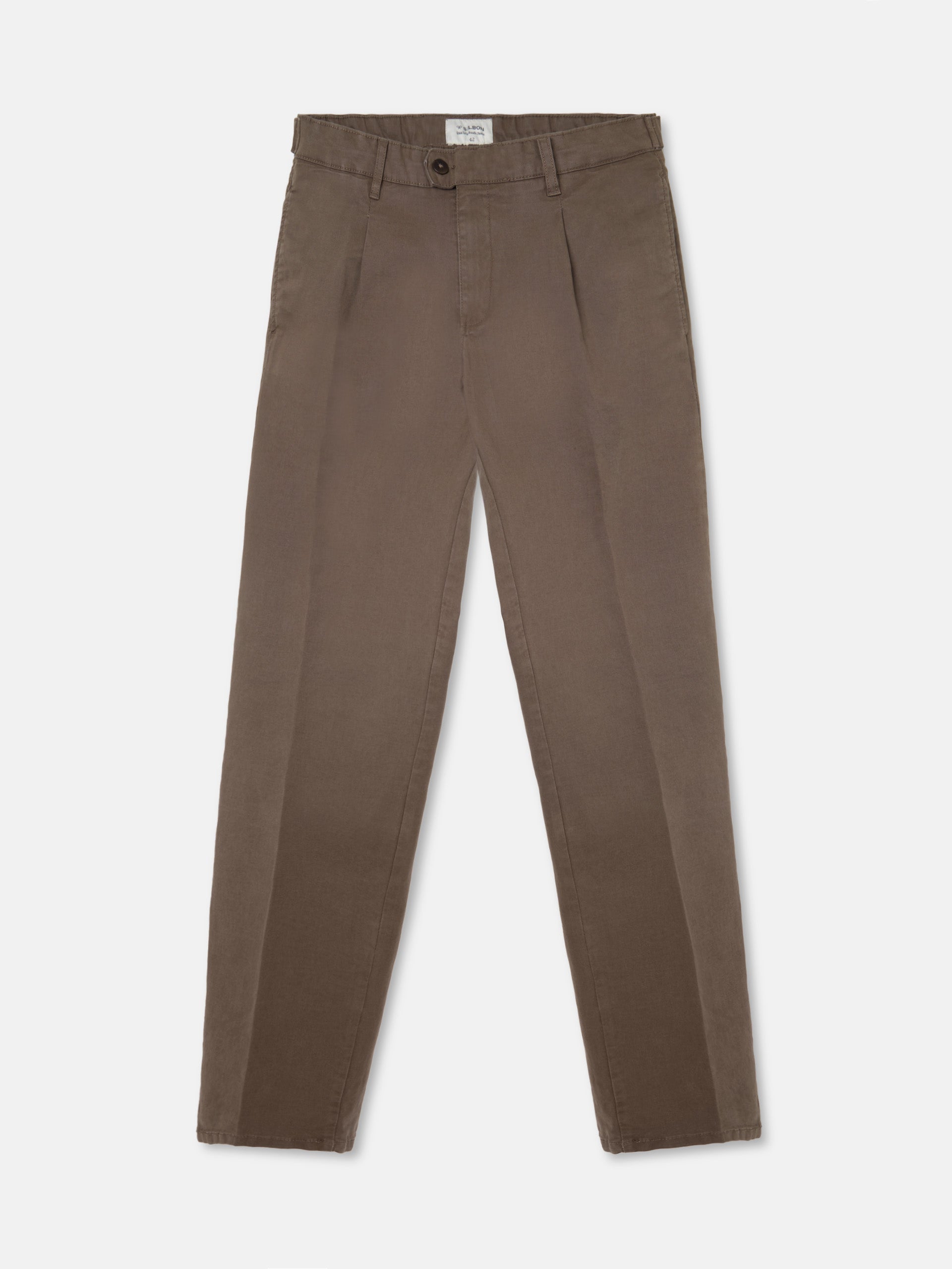 Brown pleated chino sport pants